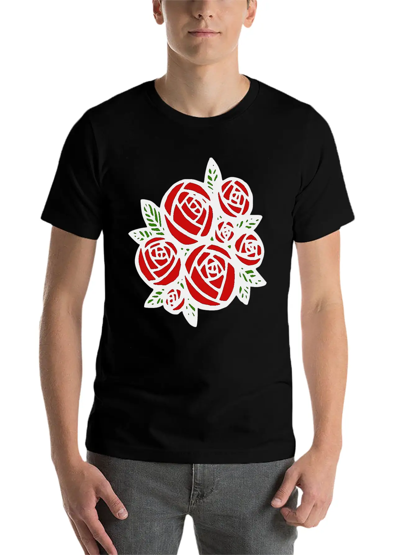 Bunch Of Red Roses Classic Cotton Tee – Unisex Comfort For Any Season