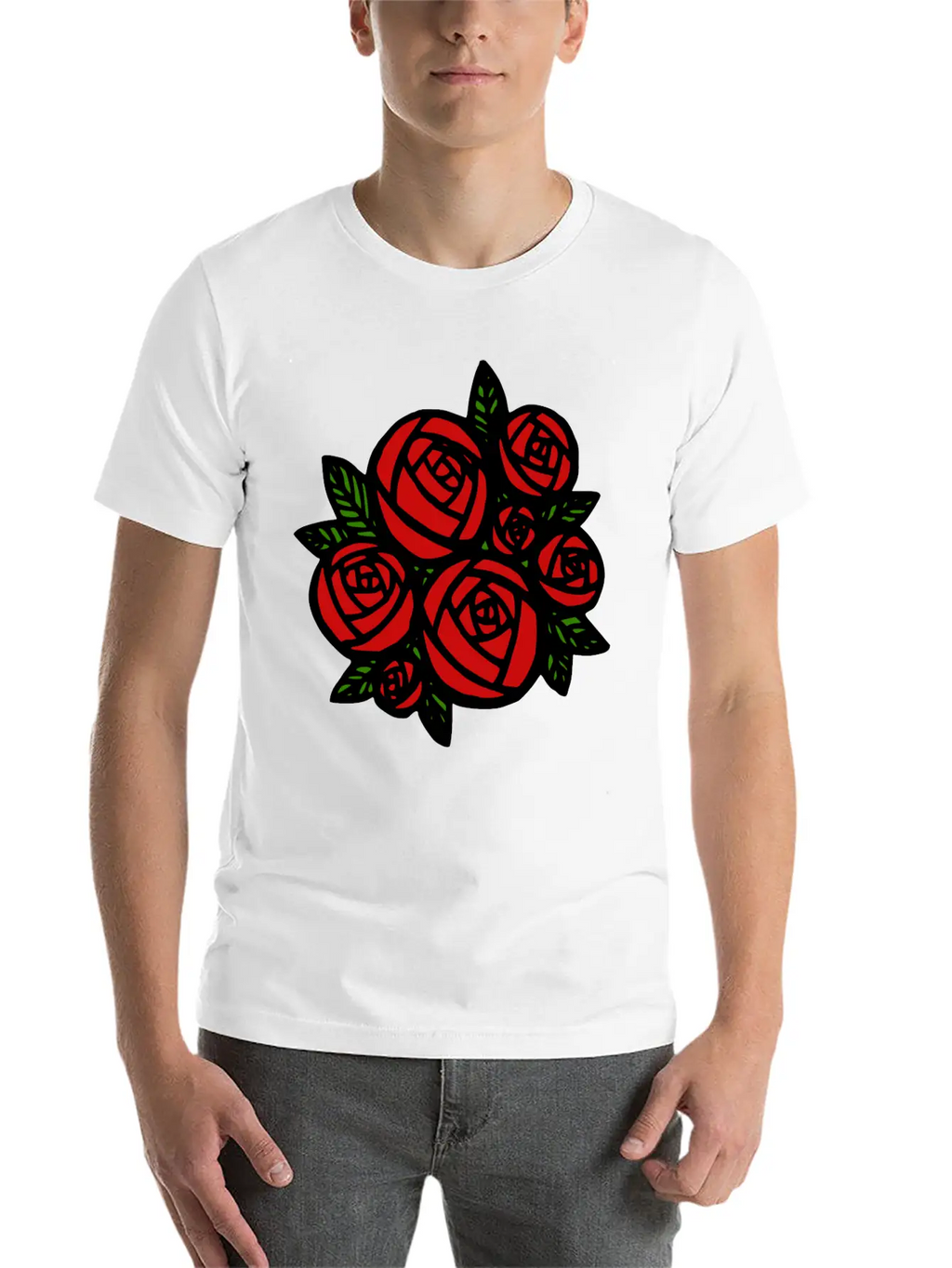 Bunch Of Red Roses Classic Cotton Tee – Unisex Comfort For Any Season