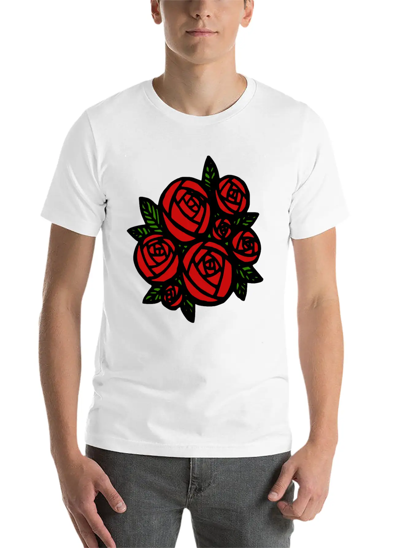 Bunch Of Red Roses Classic Cotton Tee – Unisex Comfort For Any Season