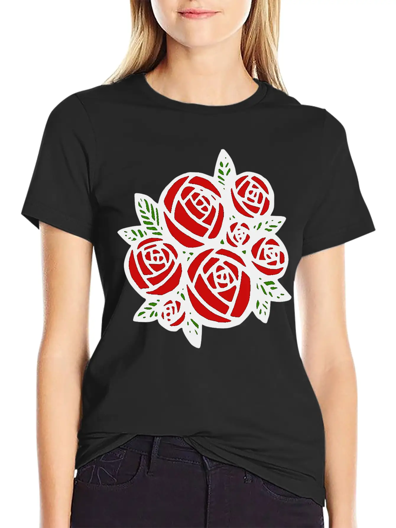Bunch Of Red Roses Classic Cotton Tee – Unisex Comfort For Any Season
