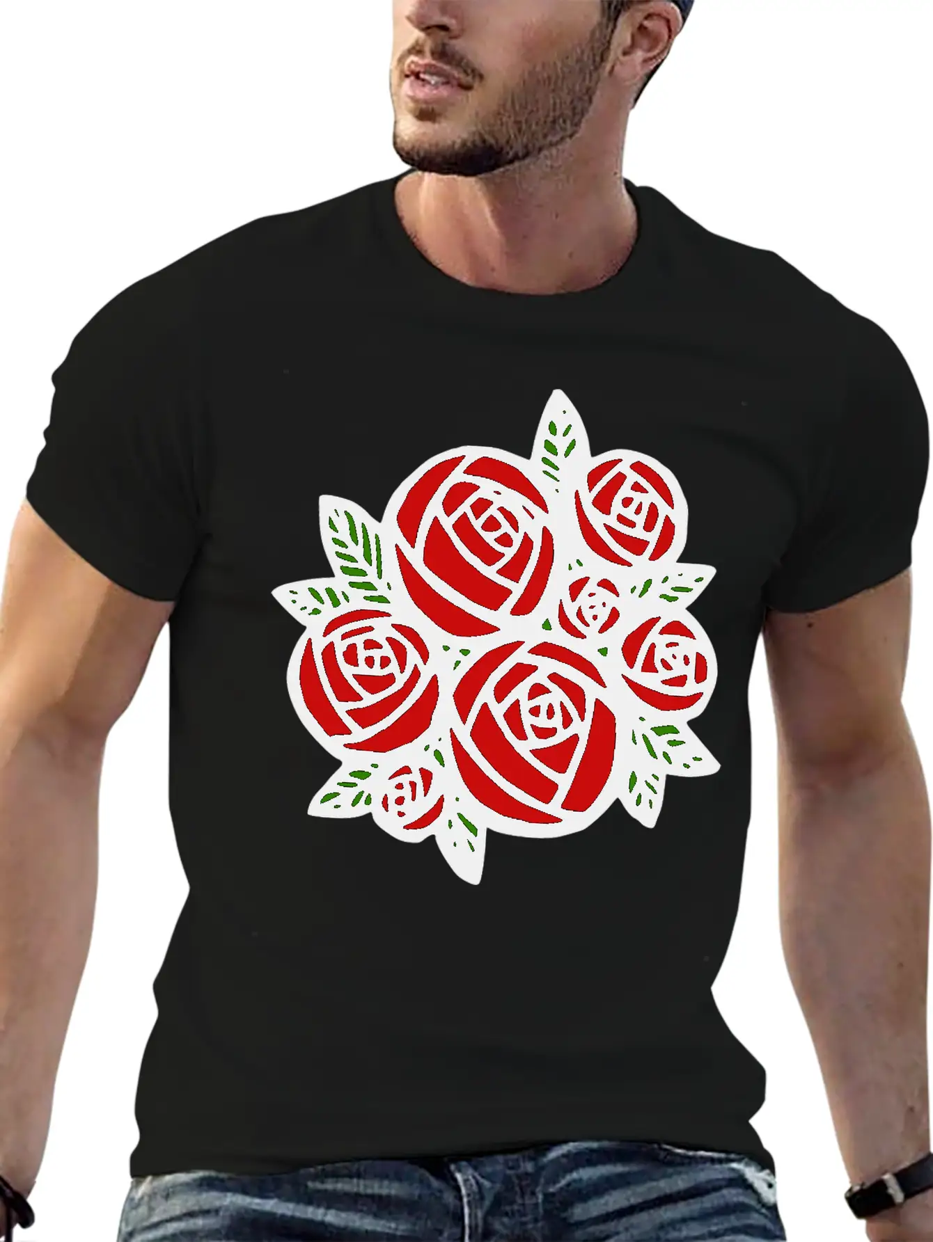 Bunch Of Red Roses Classic Cotton Tee – Unisex Comfort For Any Season