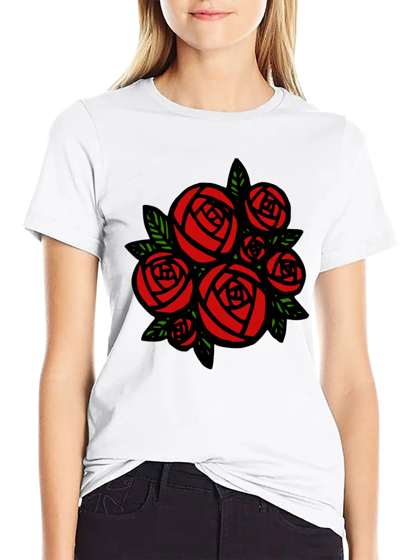 Bunch Of Red Roses Classic Cotton Tee – Unisex Comfort For Any Season