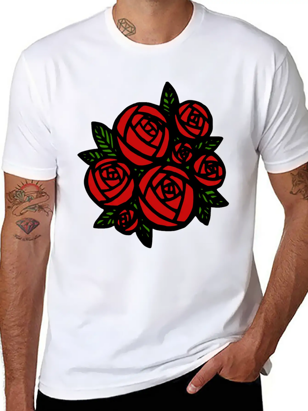 Bunch Of Red Roses Classic Cotton Tee – Unisex Comfort For Any Season