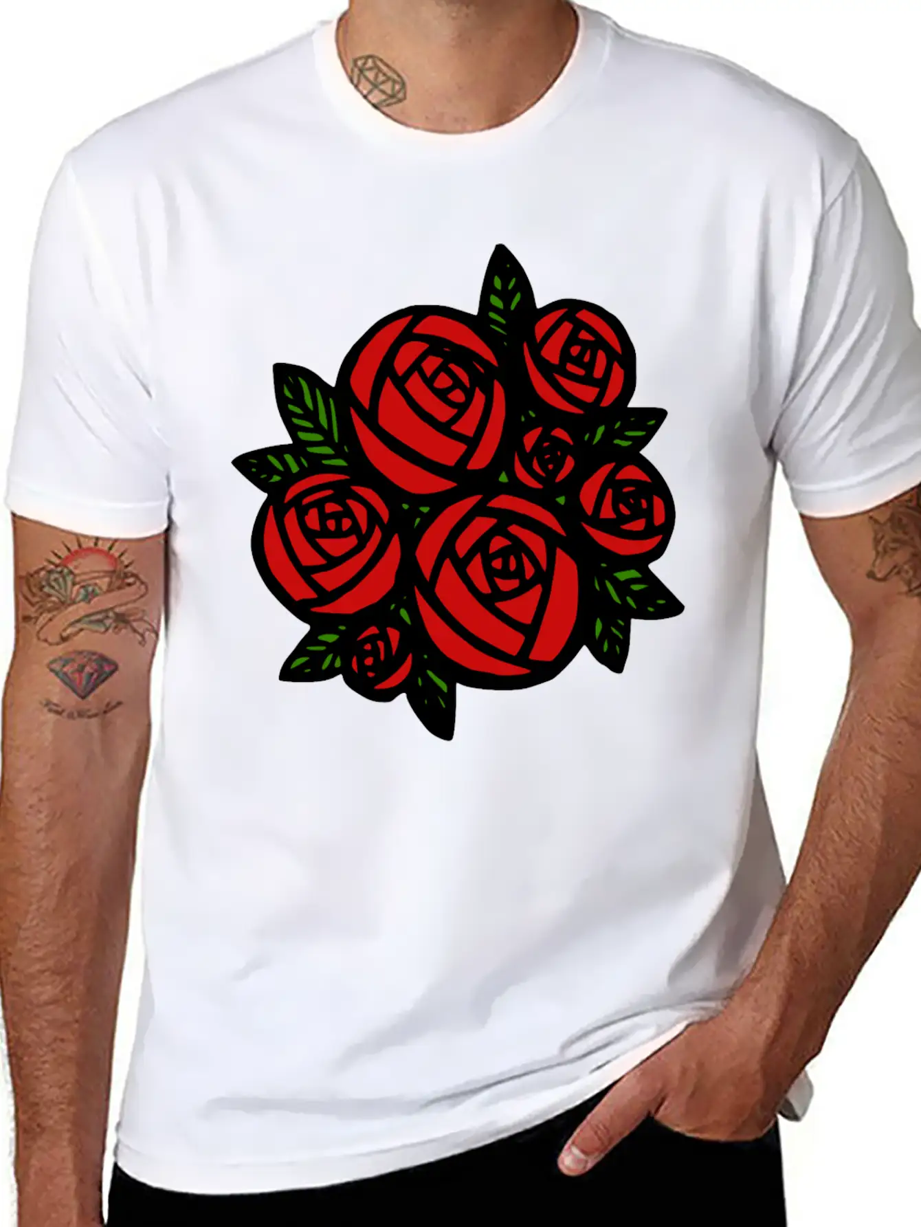 Bunch Of Red Roses Classic Cotton Tee – Unisex Comfort For Any Season