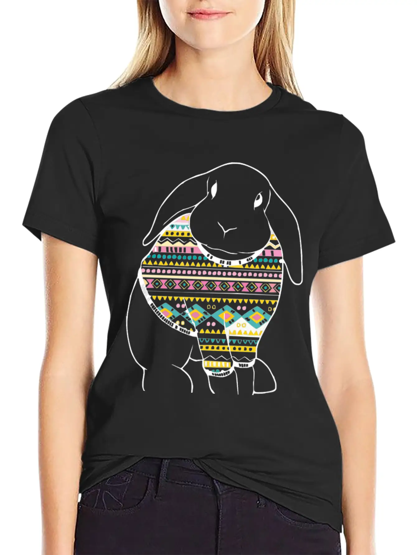 Bunny Rabbit In Relaxed Everyday Tee – Lightweight And Durable Cotton