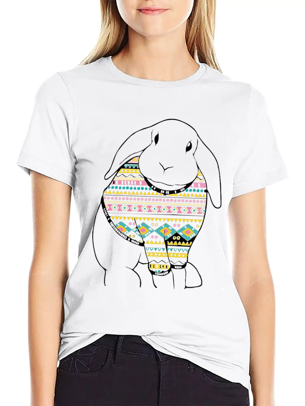 Bunny Rabbit In Relaxed Everyday Tee – Lightweight And Durable Cotton