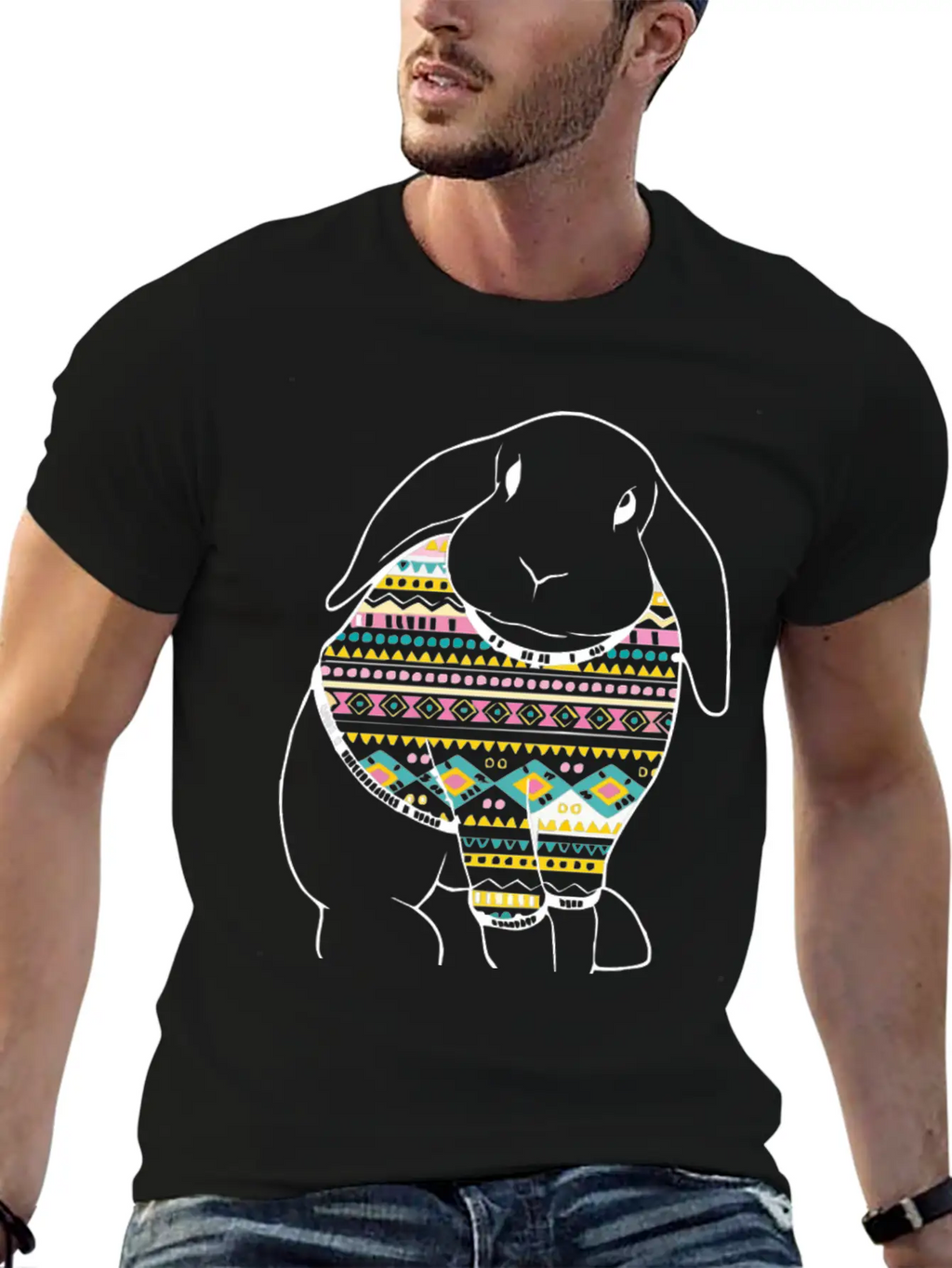 Bunny Rabbit In Relaxed Everyday Tee – Lightweight And Durable Cotton