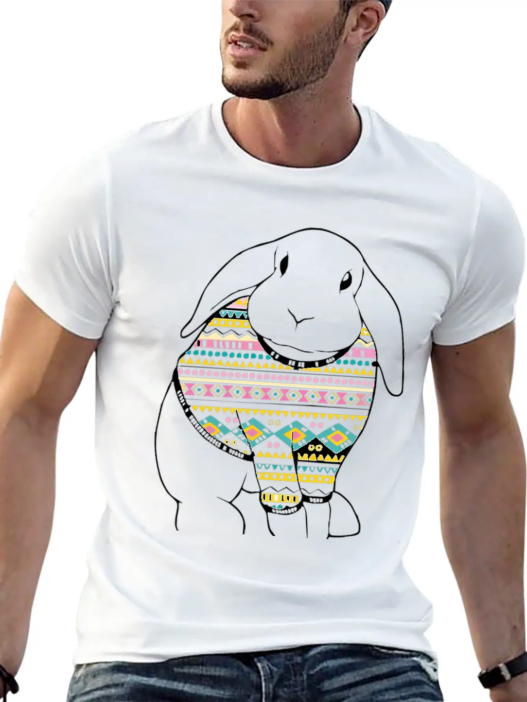 Bunny Rabbit In Relaxed Everyday Tee – Lightweight And Durable Cotton