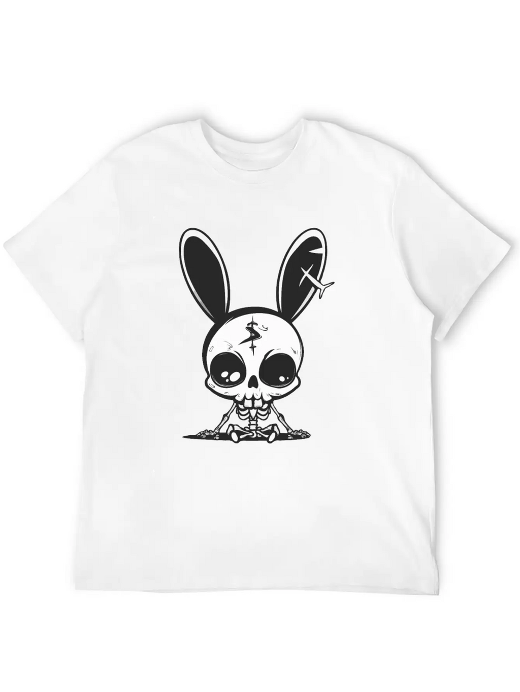 Bunny Skeleton Easter Pagan Witchcraft Spring Moon Timeless Short Sleeve Tee – Comfy And Minimalist Design