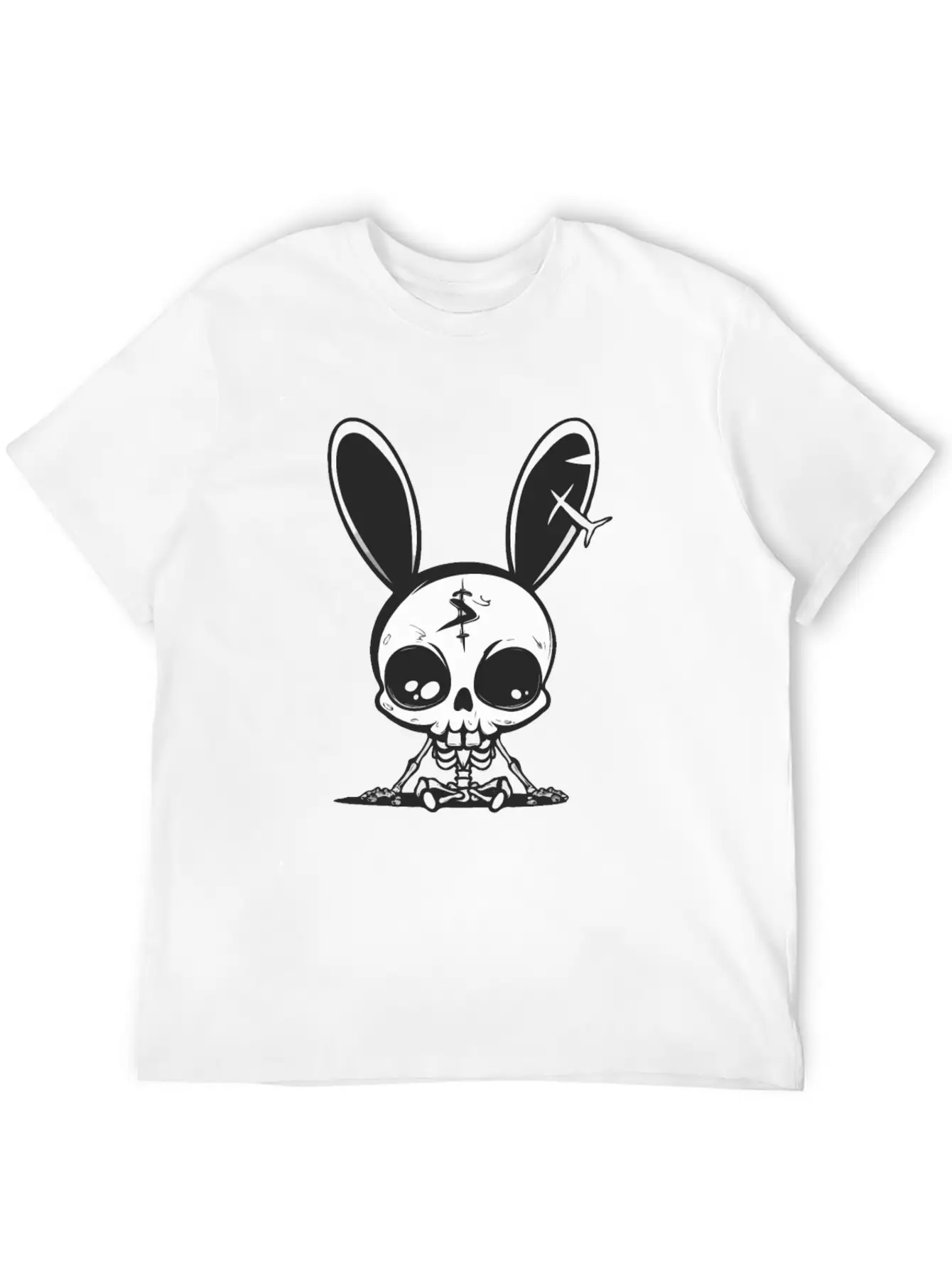 Bunny Skeleton Easter Pagan Witchcraft Spring Moon Timeless Short Sleeve Tee – Comfy And Minimalist Design