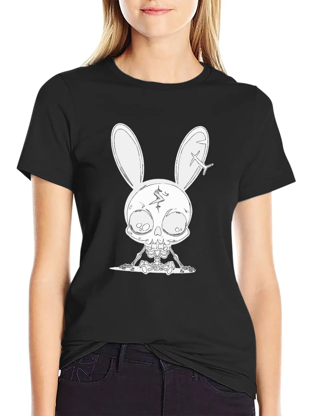 Bunny Skeleton Easter Pagan Witchcraft Spring Moon Timeless Short Sleeve Tee – Comfy And Minimalist Design