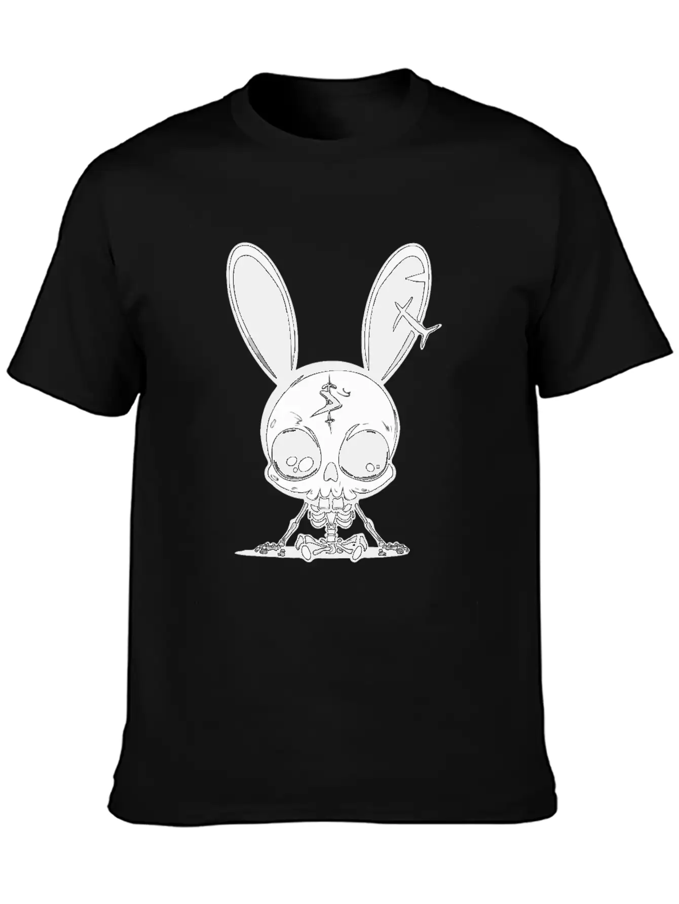 Bunny Skeleton Easter Pagan Witchcraft Spring Moon Timeless Short Sleeve Tee – Comfy And Minimalist Design