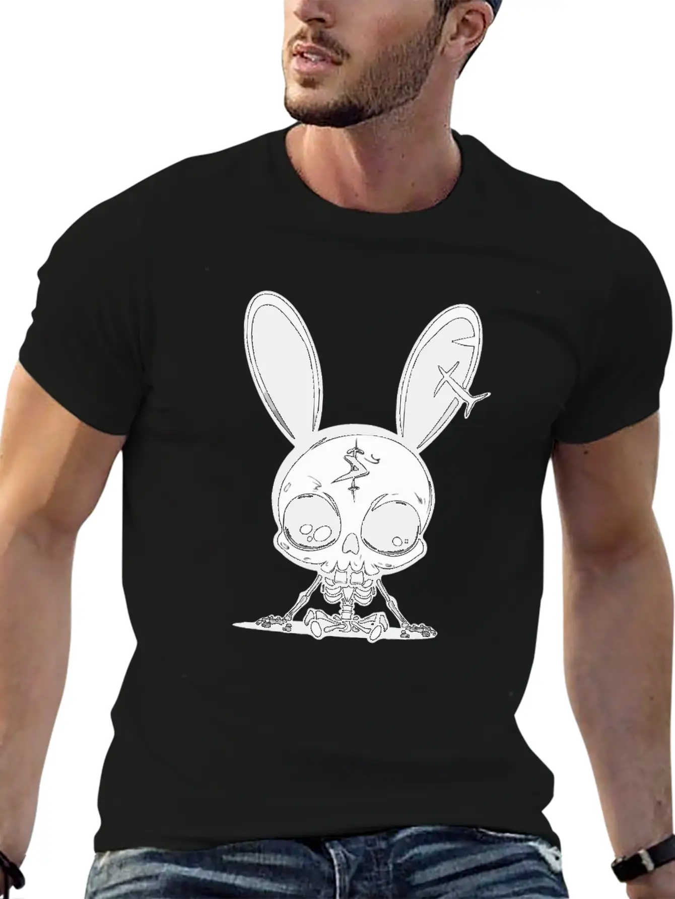 Bunny Skeleton Easter Pagan Witchcraft Spring Moon Timeless Short Sleeve Tee – Comfy And Minimalist Design