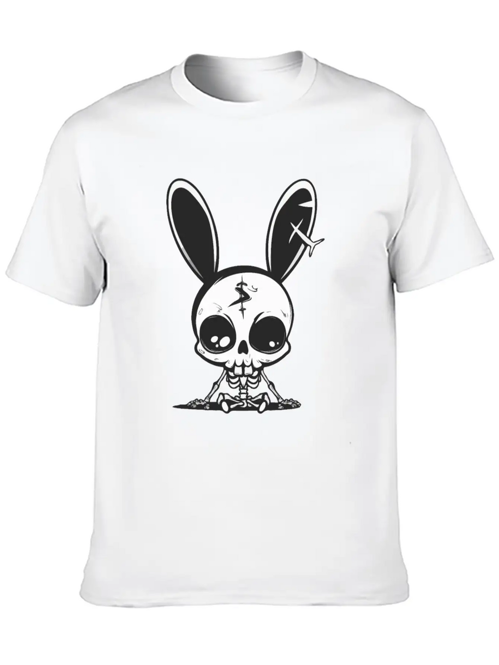 Bunny Skeleton Easter Pagan Witchcraft Spring Moon Timeless Short Sleeve Tee – Comfy And Minimalist Design