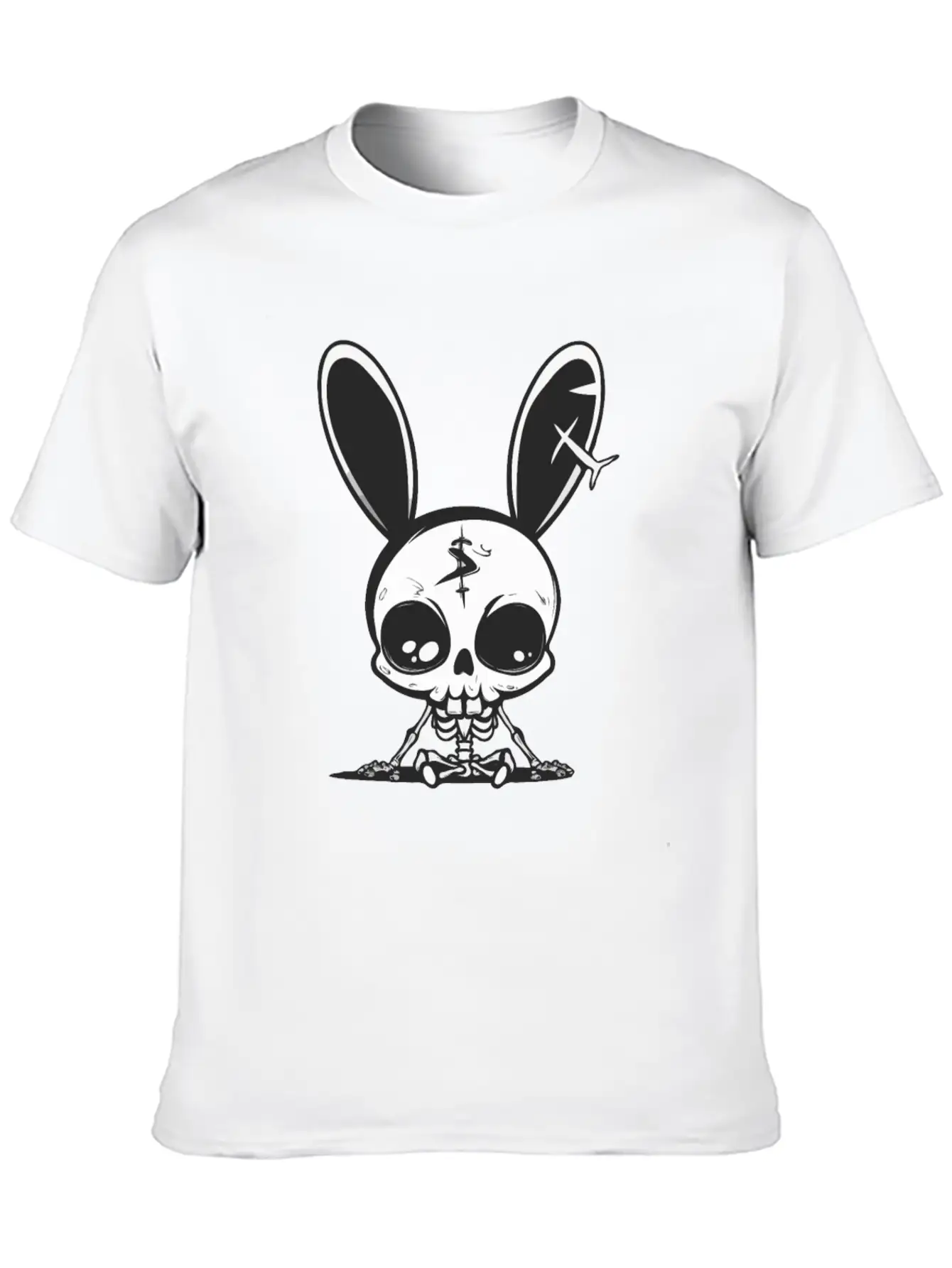 Bunny Skeleton Easter Pagan Witchcraft Spring Moon Timeless Short Sleeve Tee – Comfy And Minimalist Design