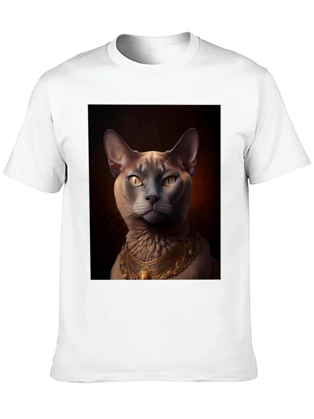 Burmese Cat Breed Portrait Royal Renaissance Anima Basic Graphic T-Shirt – Daily Comfort In Soft Cotton