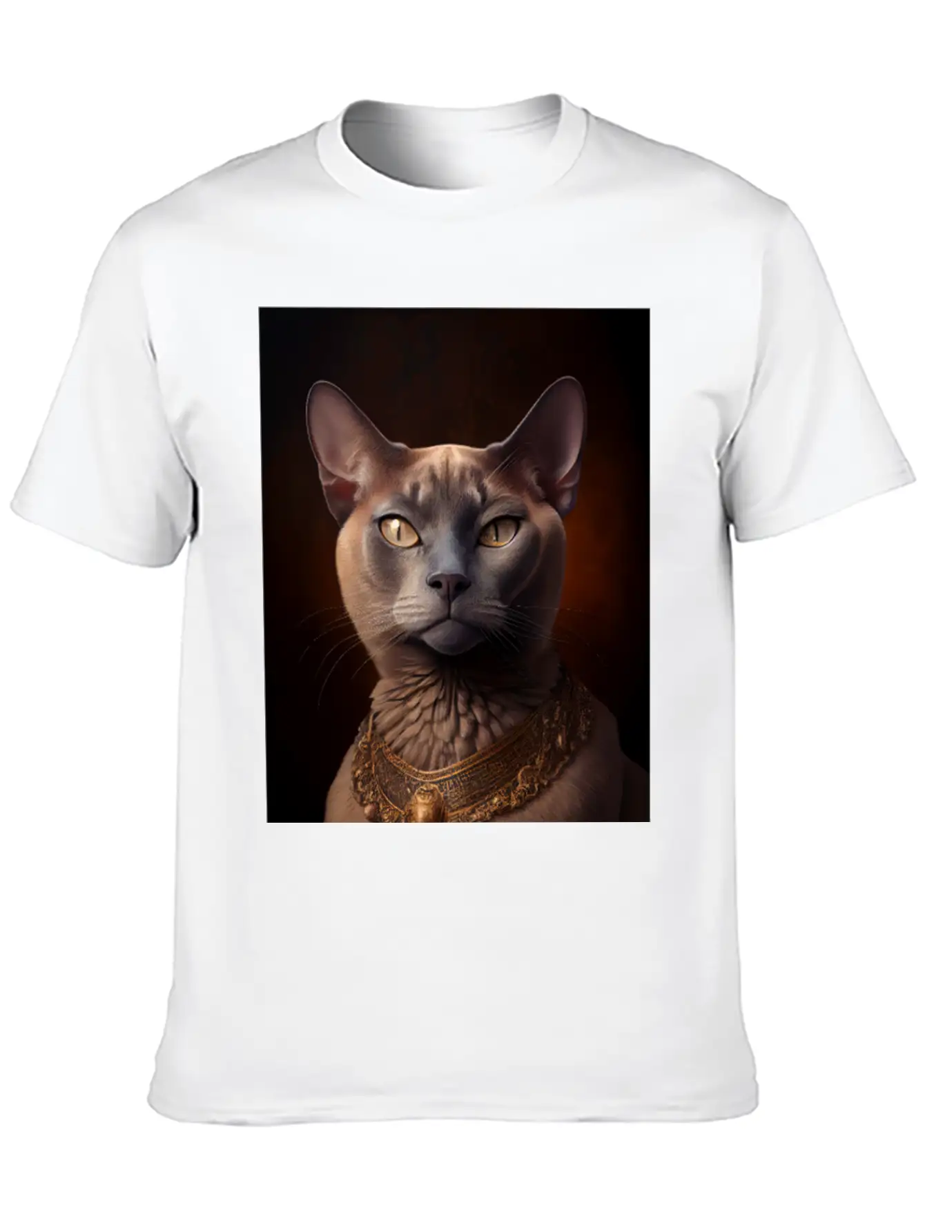 Burmese Cat Breed Portrait Royal Renaissance Anima Basic Graphic T-Shirt – Daily Comfort In Soft Cotton