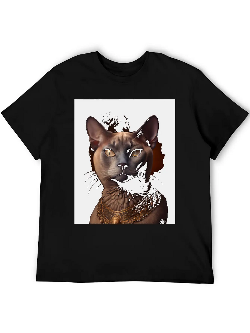 Burmese Cat Breed Portrait Royal Renaissance Anima Basic Graphic T-Shirt – Daily Comfort In Soft Cotton