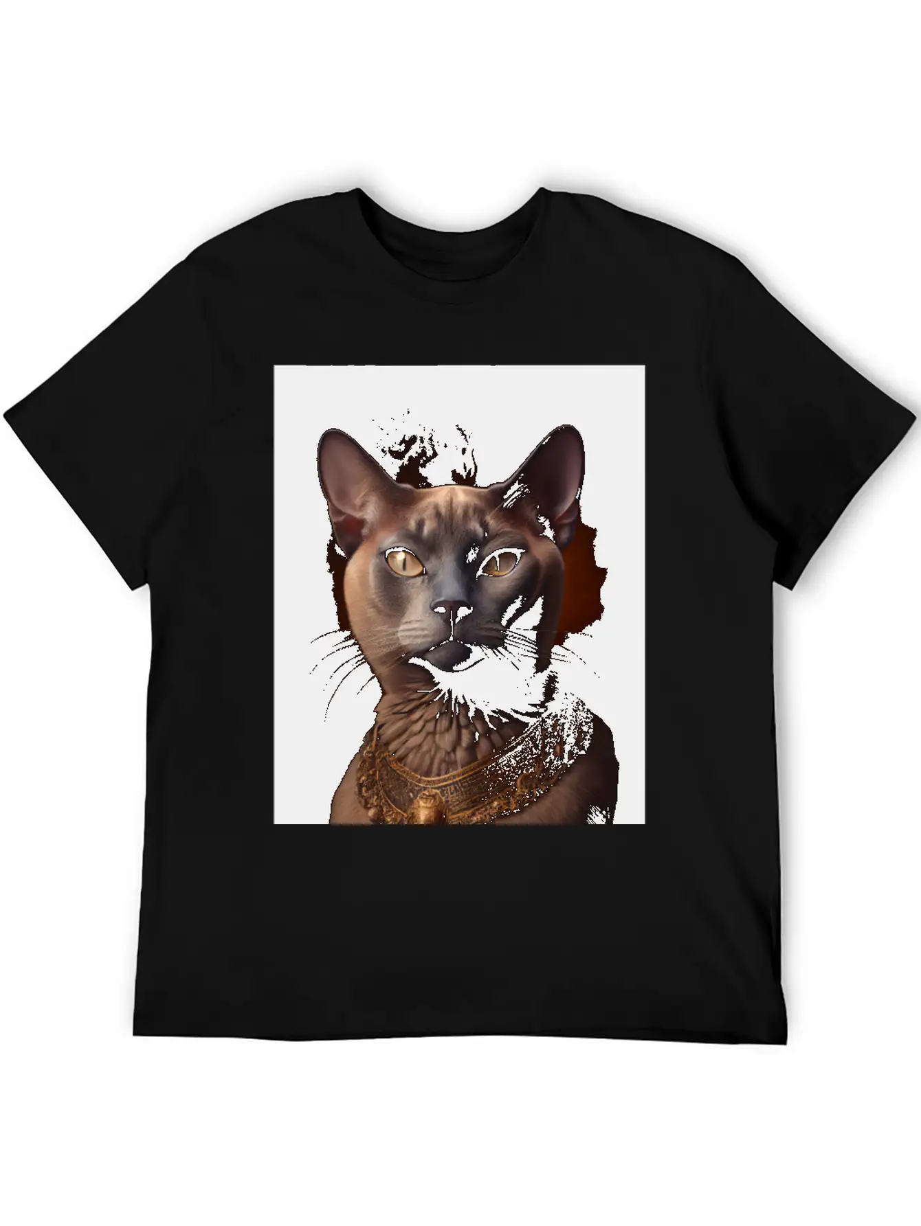 Burmese Cat Breed Portrait Royal Renaissance Anima Basic Graphic T-Shirt – Daily Comfort In Soft Cotton