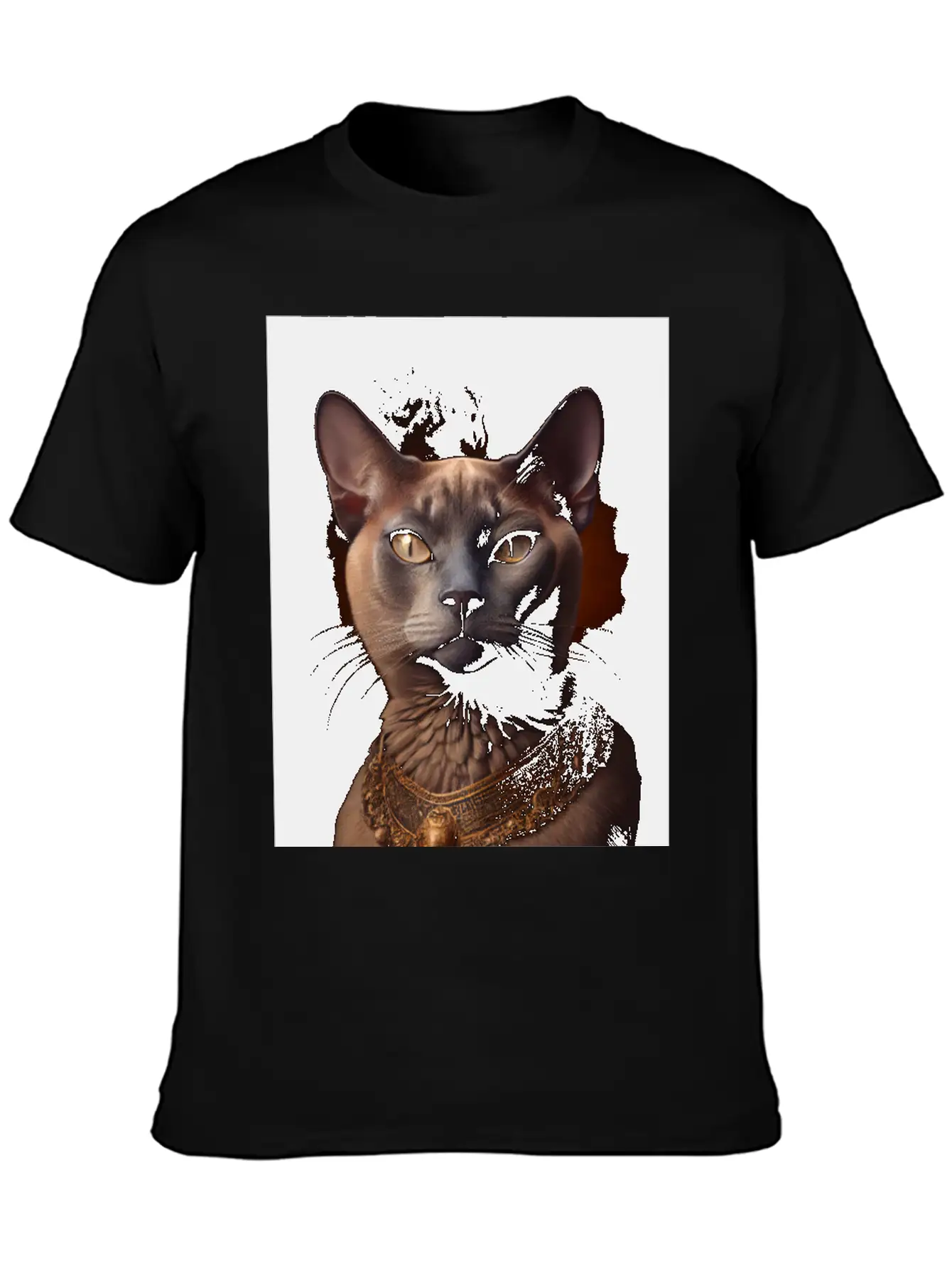 Burmese Cat Breed Portrait Royal Renaissance Anima Basic Graphic T-Shirt – Daily Comfort In Soft Cotton