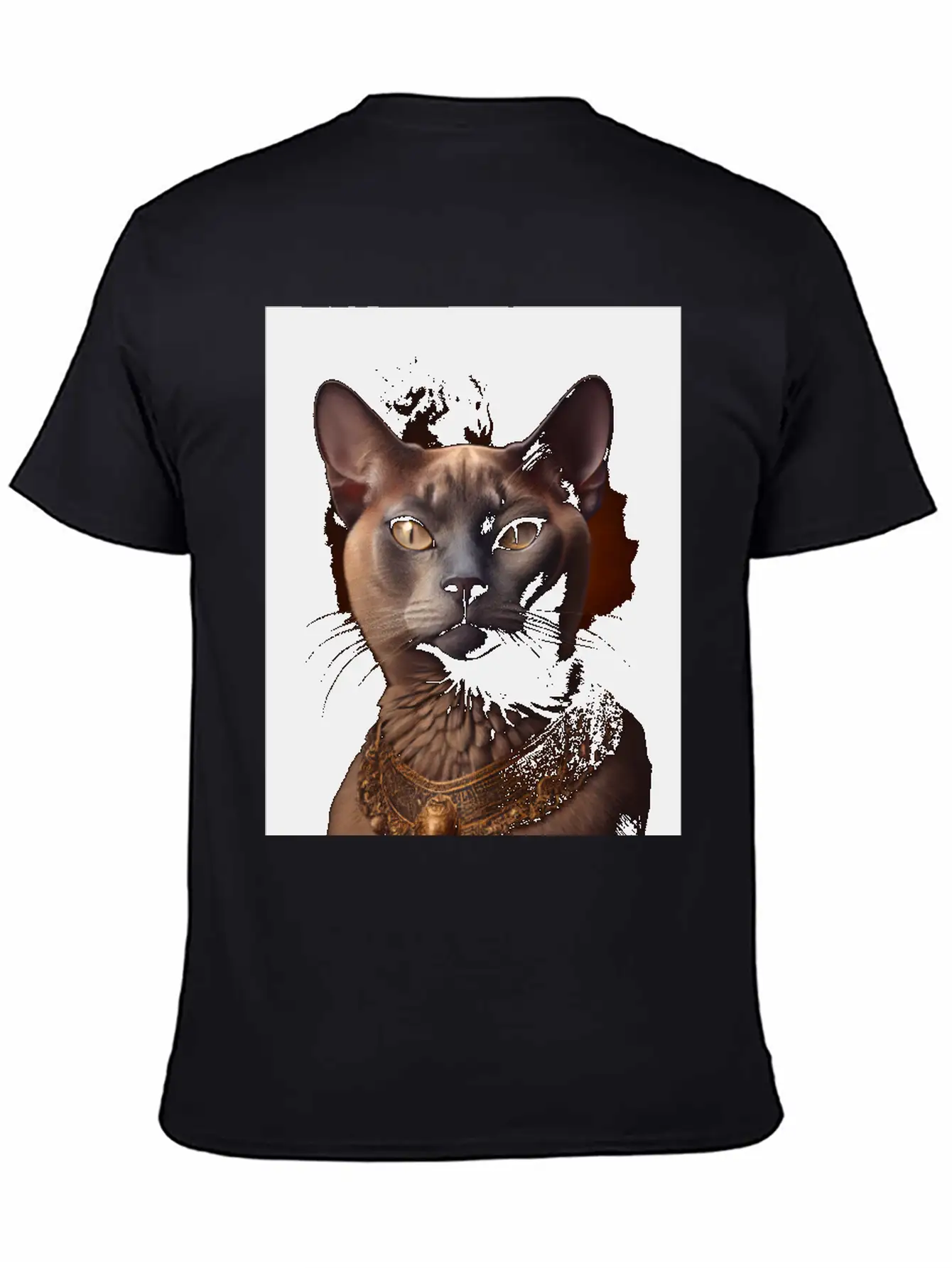 Burmese Cat Breed Portrait Royal Renaissance Anima Basic Graphic T-Shirt – Daily Comfort In Soft Cotton