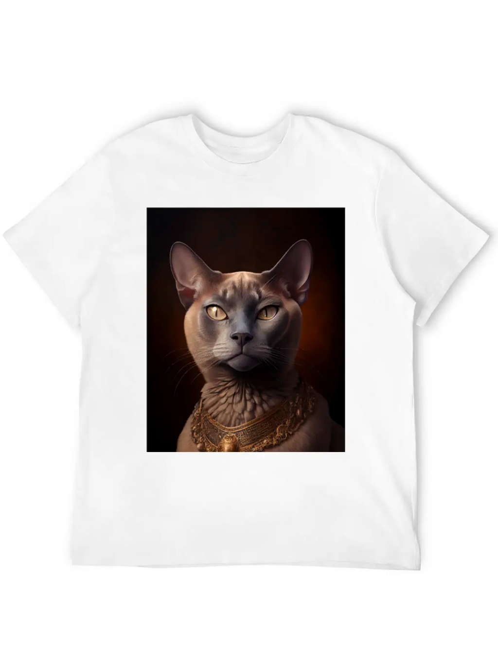 Burmese Cat Breed Portrait Royal Renaissance Anima Basic Graphic T-Shirt – Daily Comfort In Soft Cotton