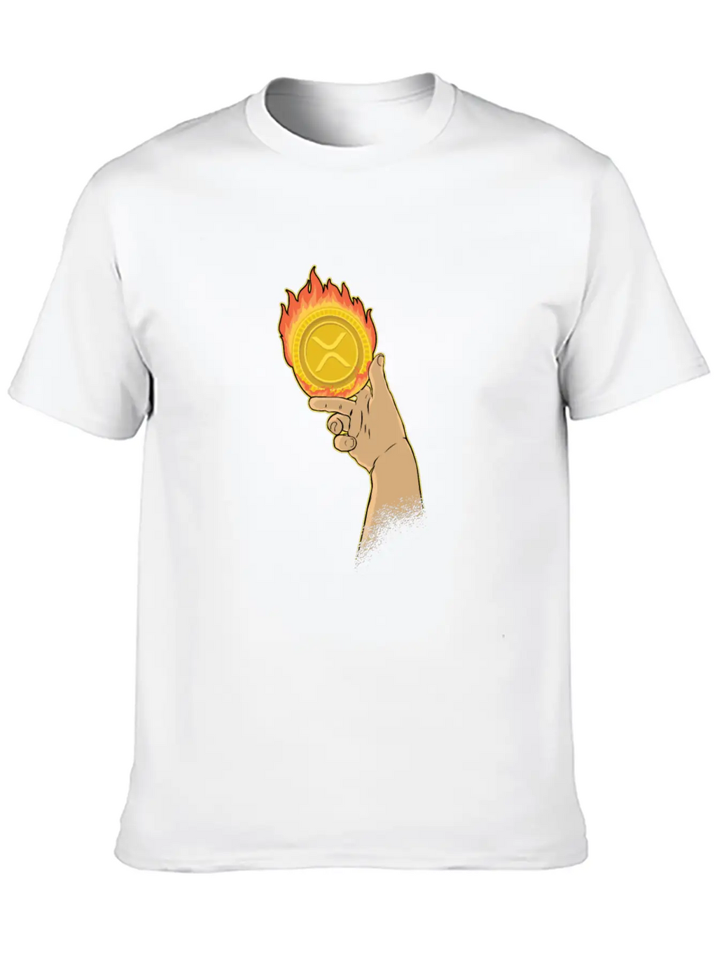 Burning XRP Ripple Coin Crypto Cryptocurrency Stylish Everyday T-Shirt – Unisex Basic Cotton Tee