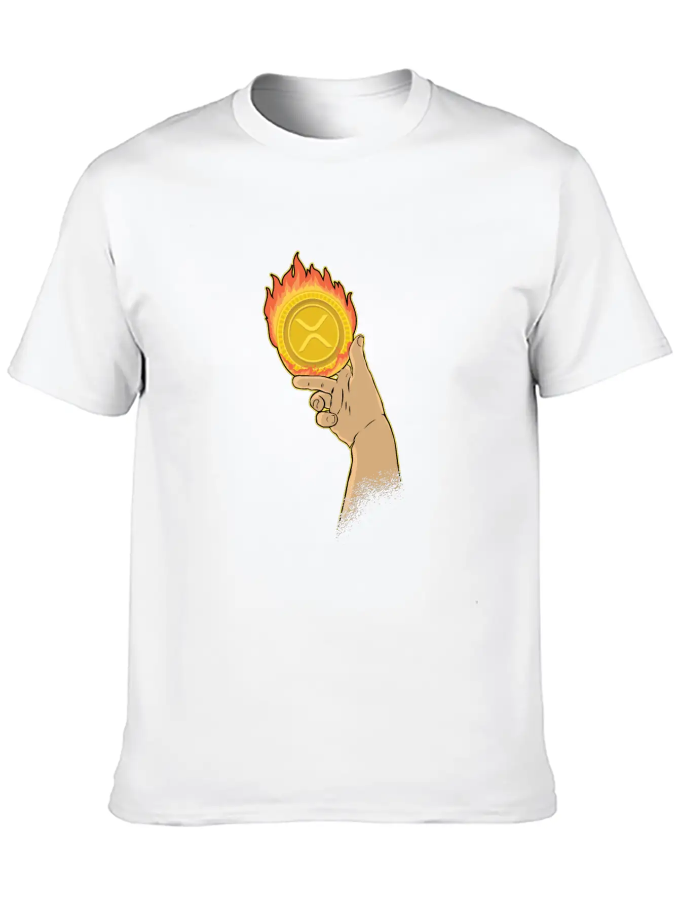 Burning XRP Ripple Coin Crypto Cryptocurrency Stylish Everyday T-Shirt – Unisex Basic Cotton Tee