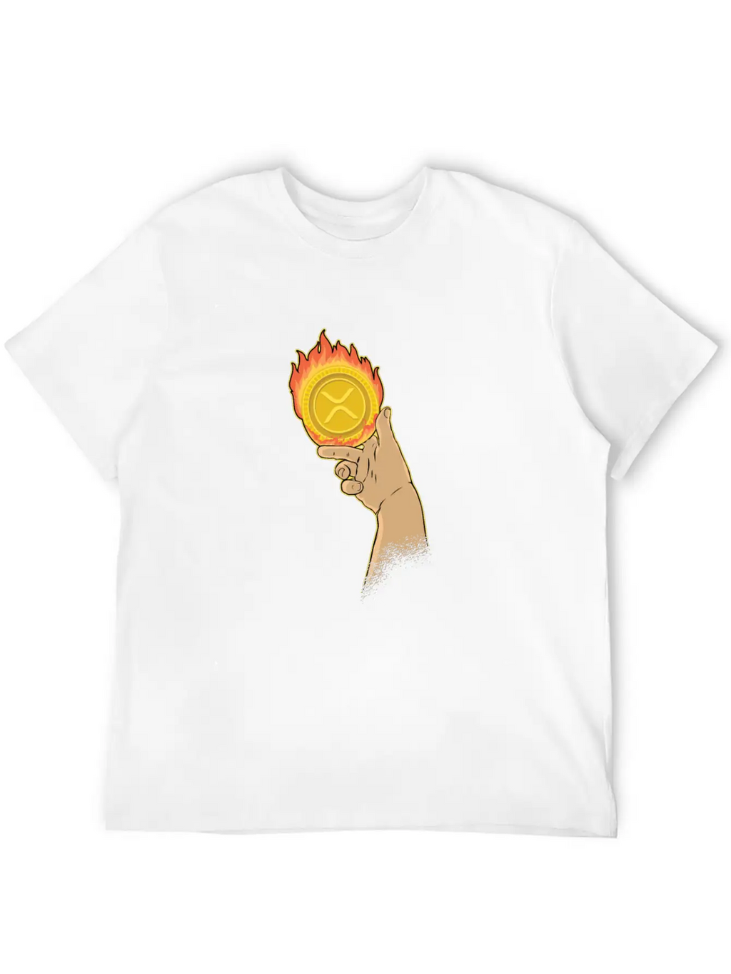 Burning XRP Ripple Coin Crypto Cryptocurrency Stylish Everyday T-Shirt – Unisex Basic Cotton Tee