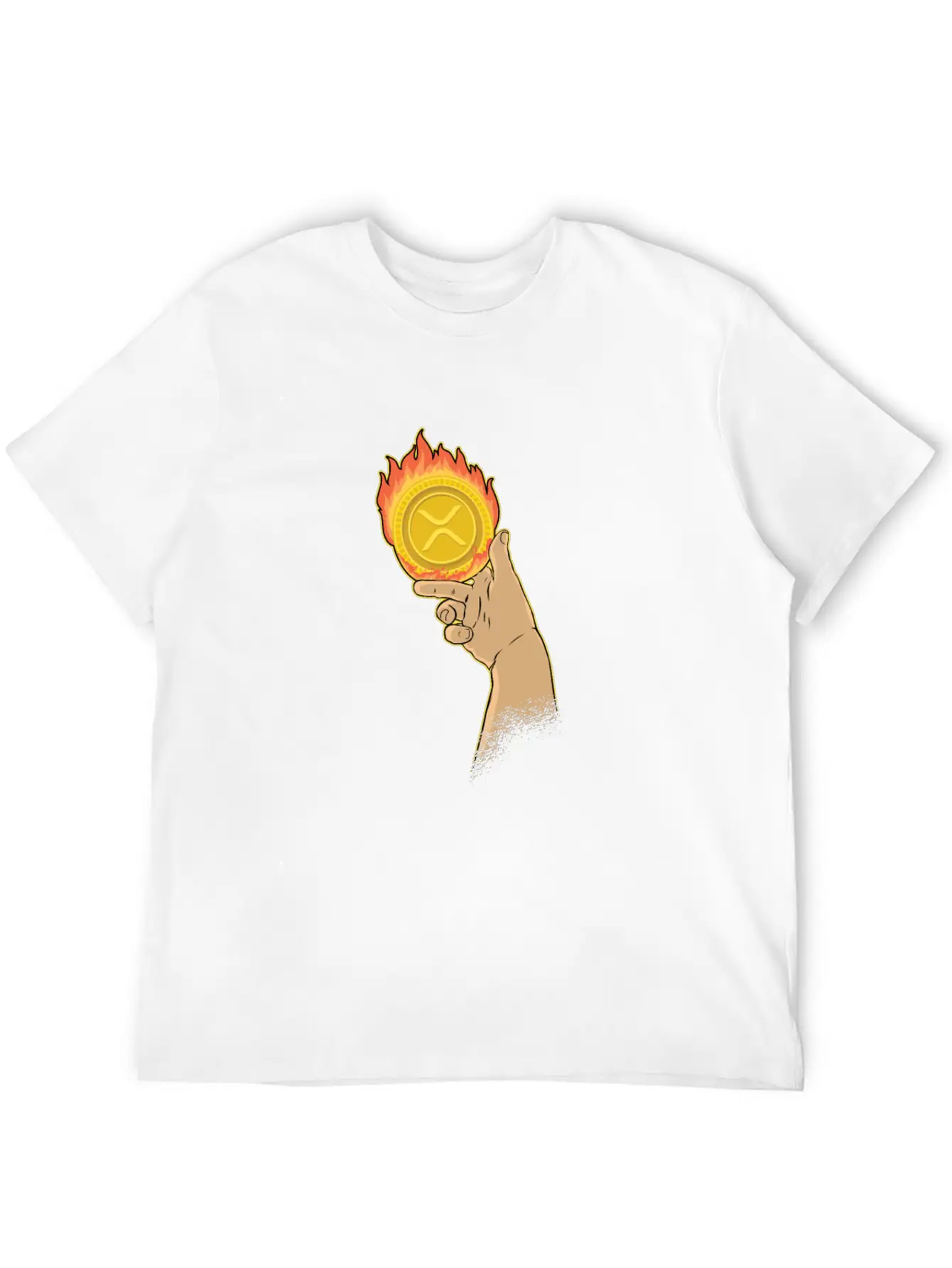 Burning XRP Ripple Coin Crypto Cryptocurrency Stylish Everyday T-Shirt – Unisex Basic Cotton Tee