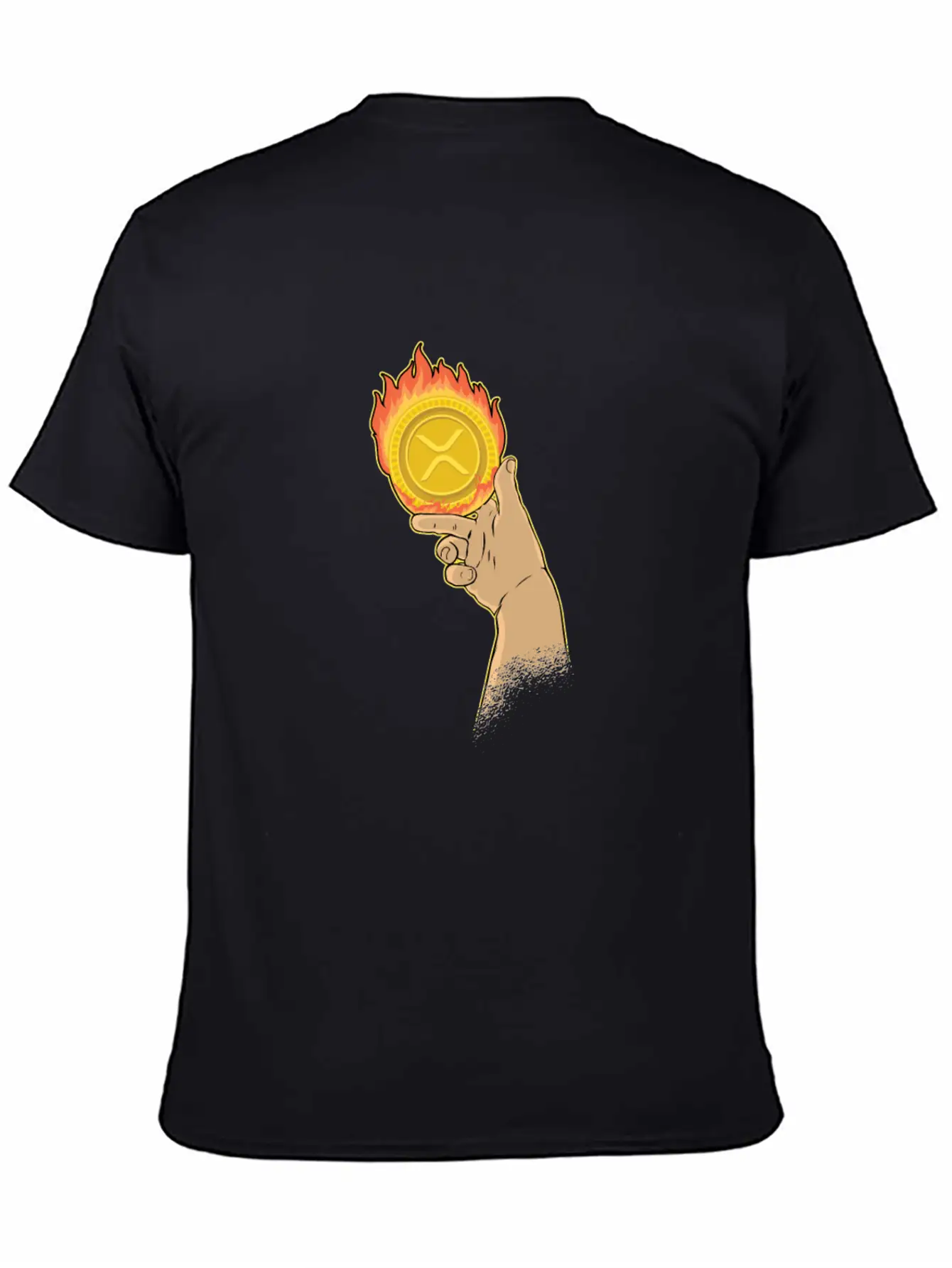 Burning XRP Ripple Coin Crypto Cryptocurrency Stylish Everyday T-Shirt – Unisex Basic Cotton Tee