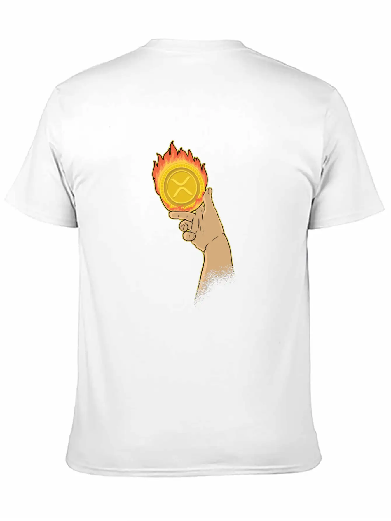 Burning XRP Ripple Coin Crypto Cryptocurrency Stylish Everyday T-Shirt – Unisex Basic Cotton Tee