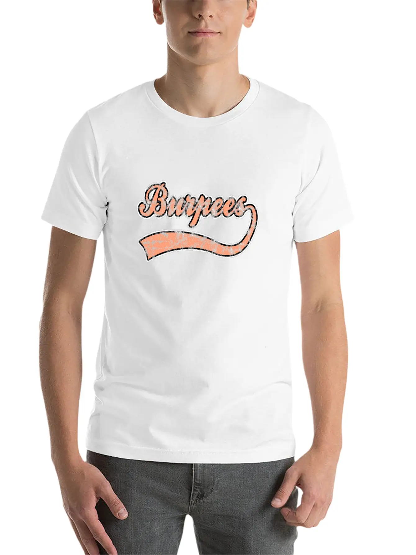 Burpees Lettering Breathable Graphic T-Shirt – Perfect For Casual Days