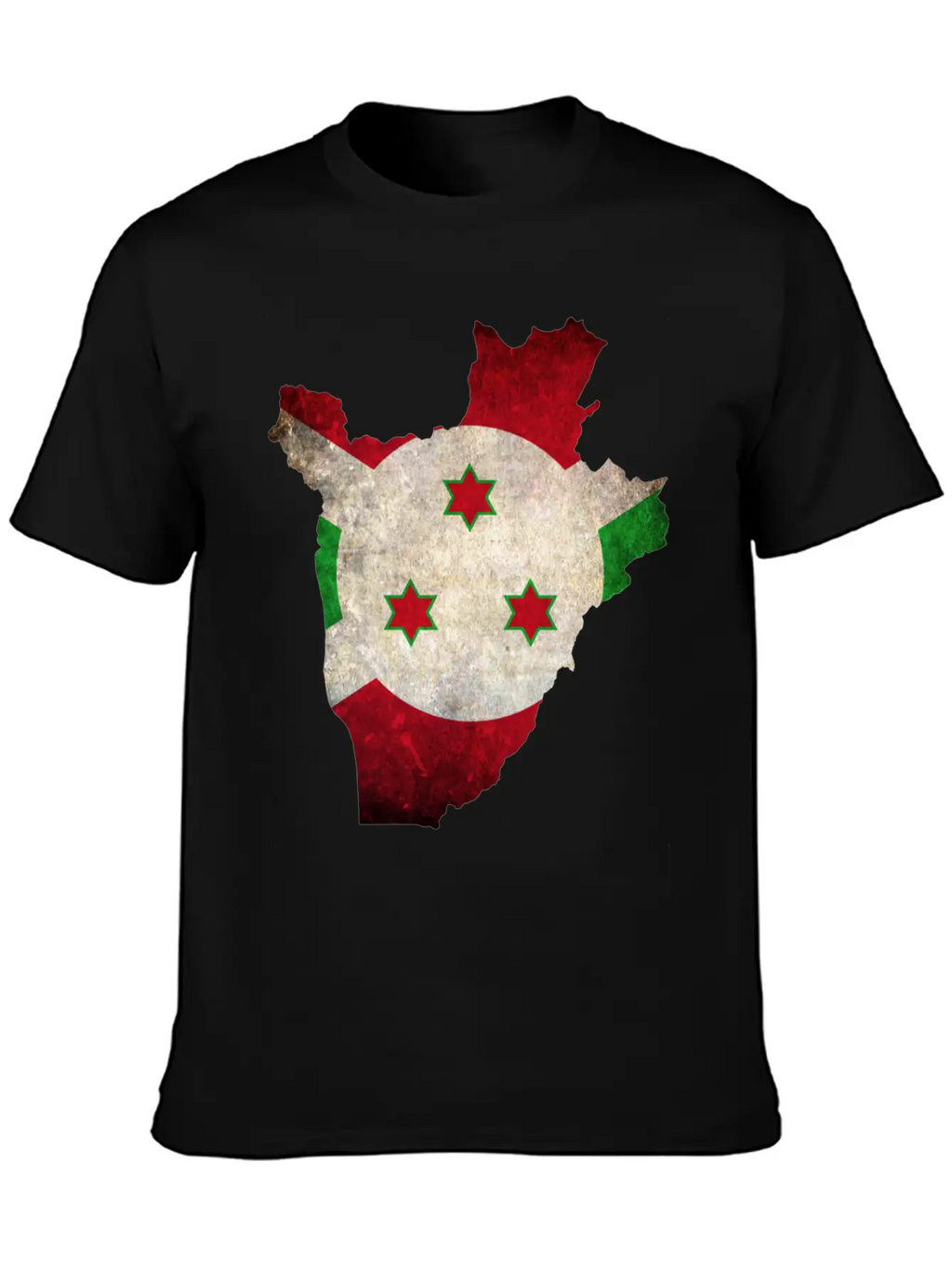 Burundi Flag Map Stylish Everyday T-Shirt – Unisex Basic Cotton Tee