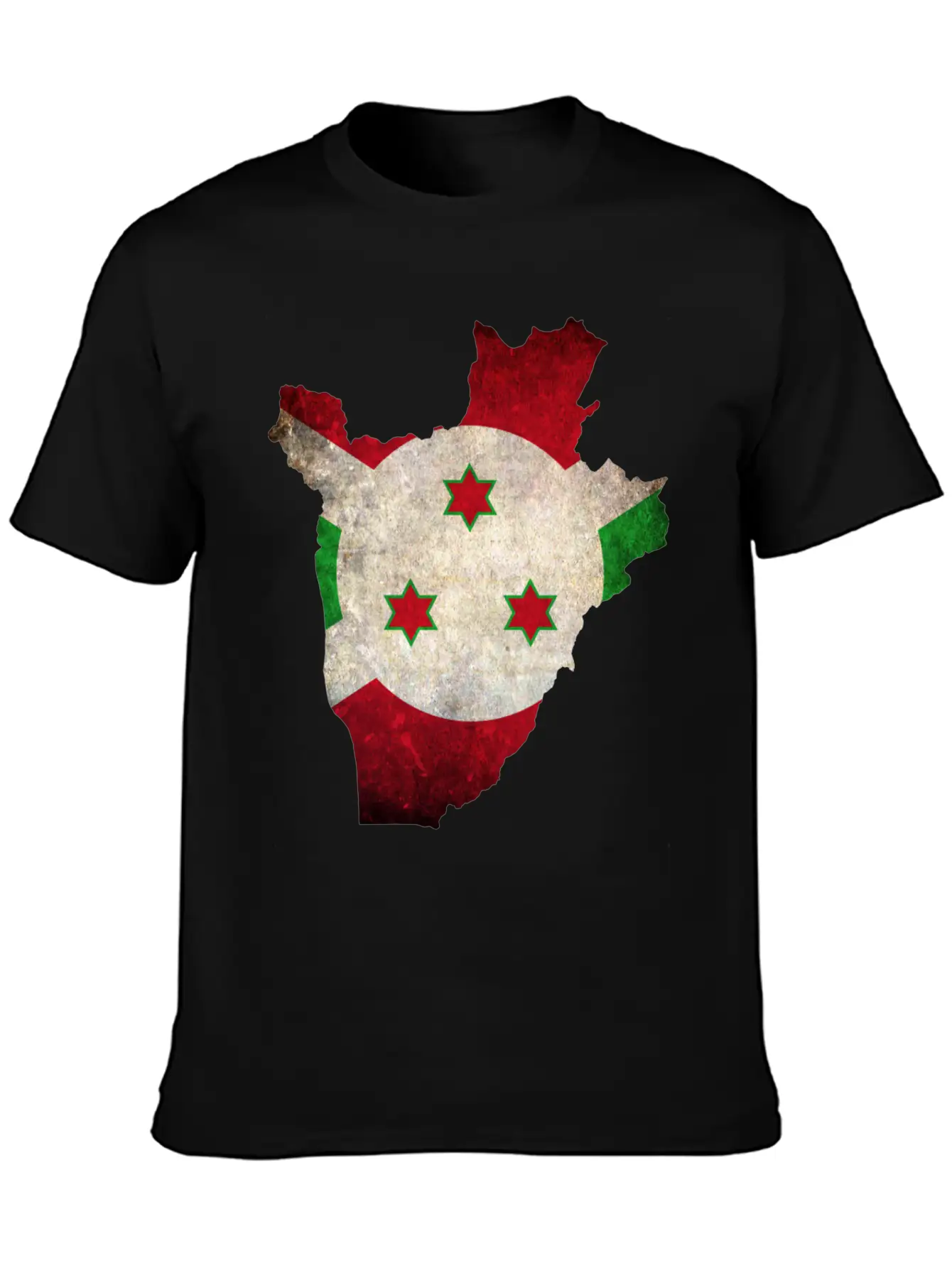 Burundi Flag Map Stylish Everyday T-Shirt – Unisex Basic Cotton Tee