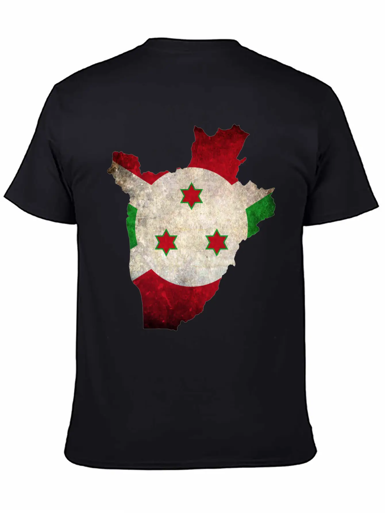 Burundi Flag Map Stylish Everyday T-Shirt – Unisex Basic Cotton Tee