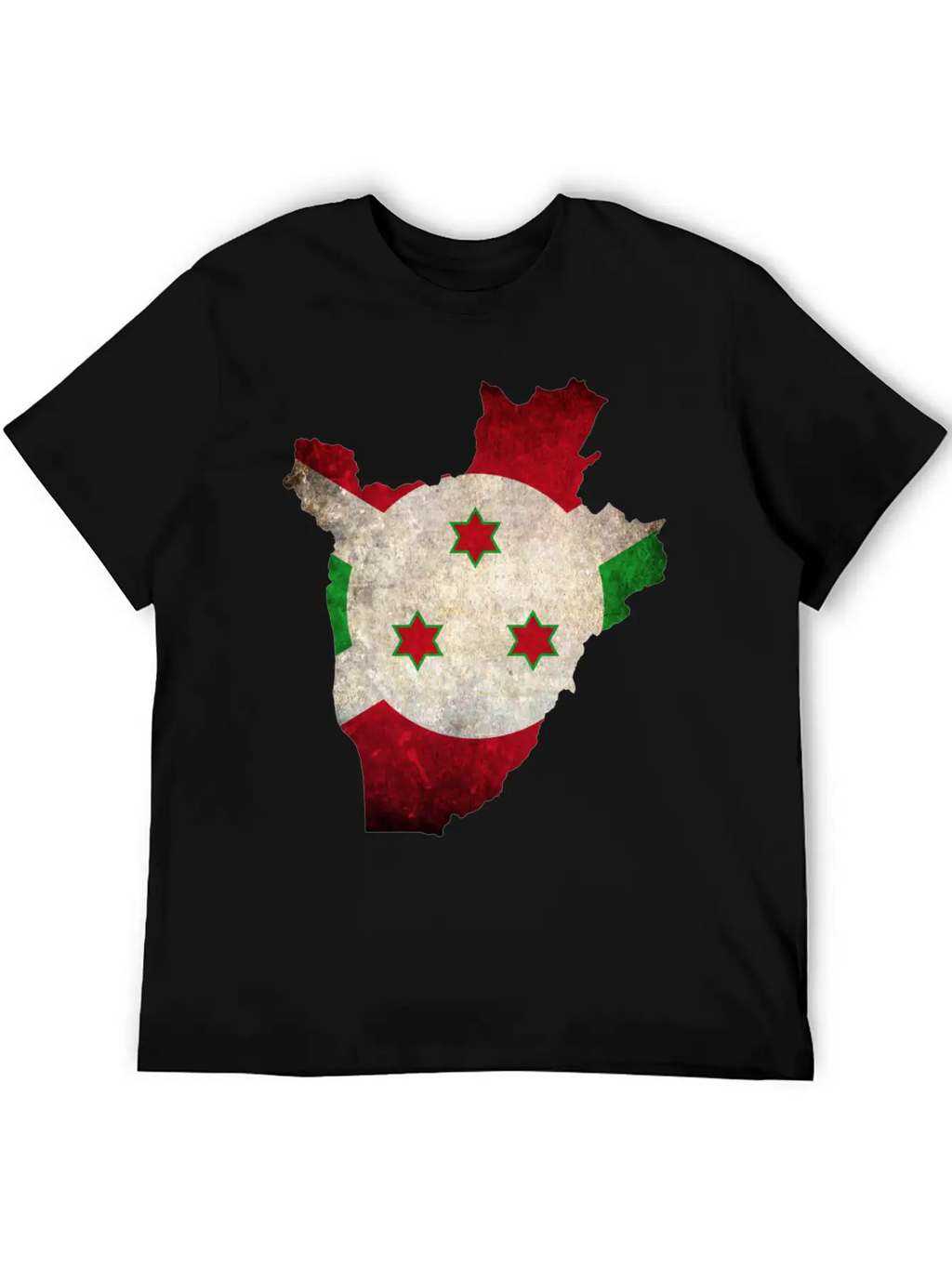 Burundi Flag Map Stylish Everyday T-Shirt – Unisex Basic Cotton Tee