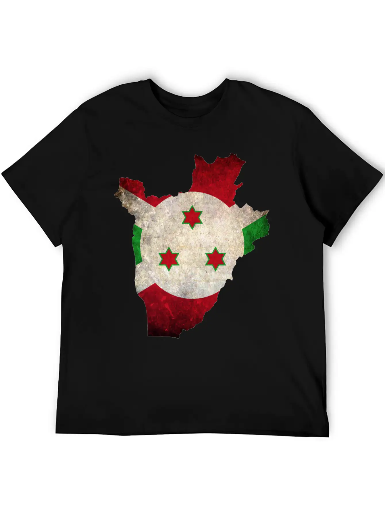 Burundi Flag Map Stylish Everyday T-Shirt – Unisex Basic Cotton Tee