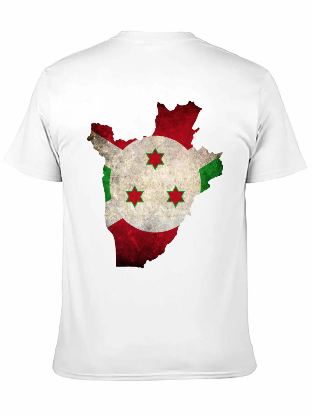 Burundi Flag Map Stylish Everyday T-Shirt – Unisex Basic Cotton Tee