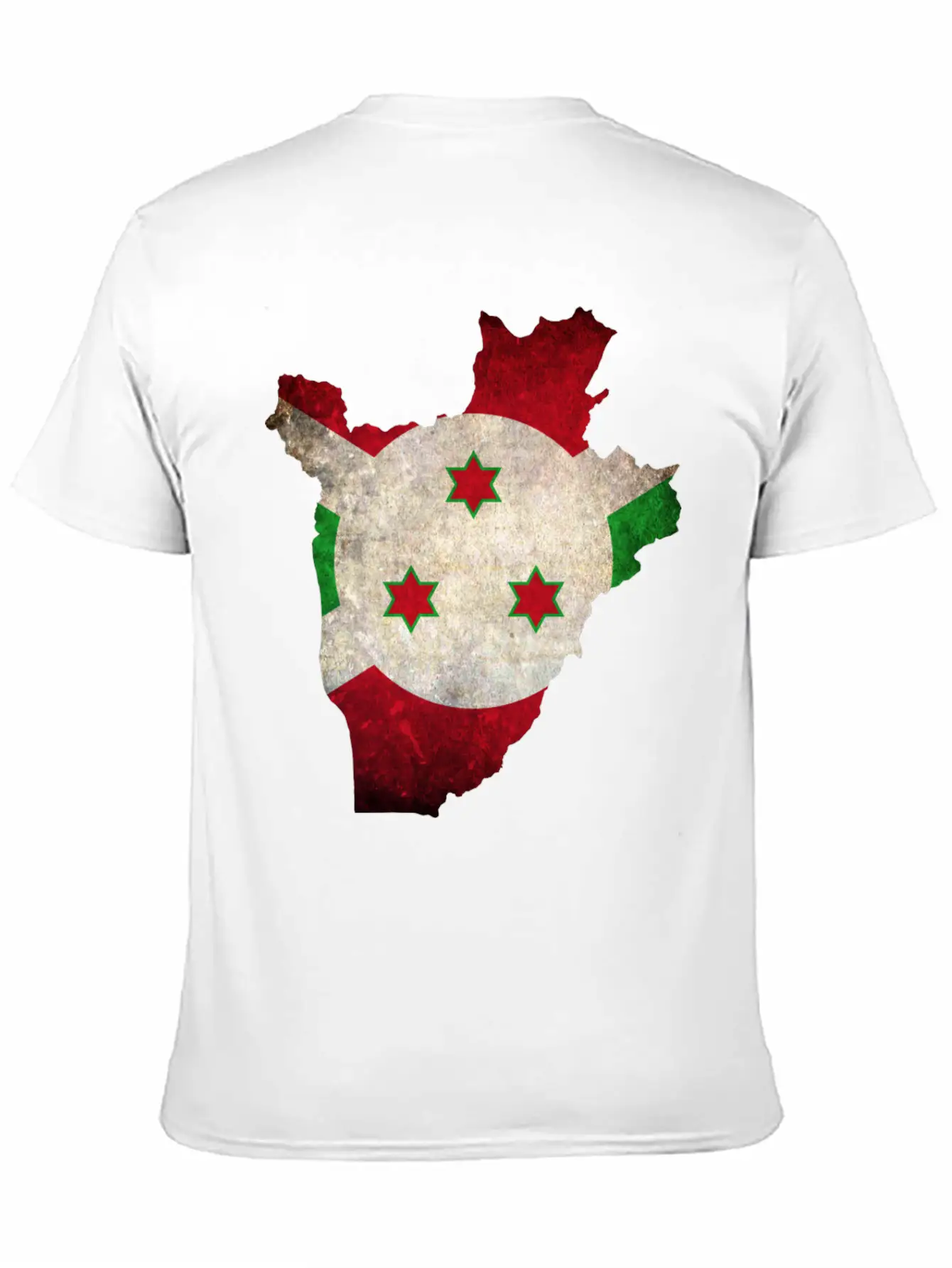 Burundi Flag Map Stylish Everyday T-Shirt – Unisex Basic Cotton Tee
