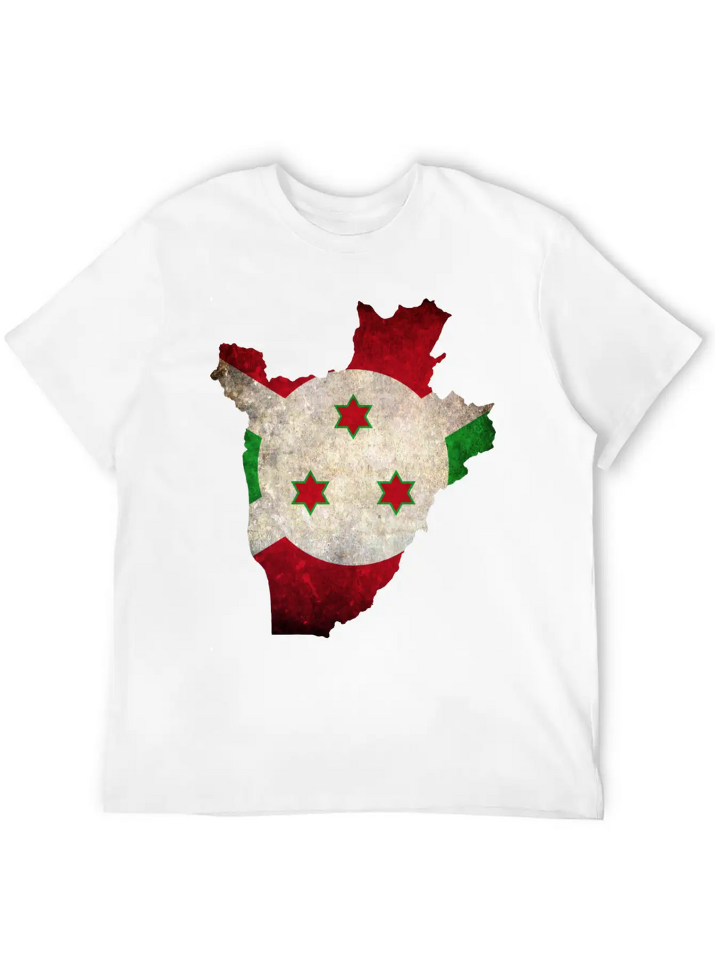 Burundi Flag Map Stylish Everyday T-Shirt – Unisex Basic Cotton Tee