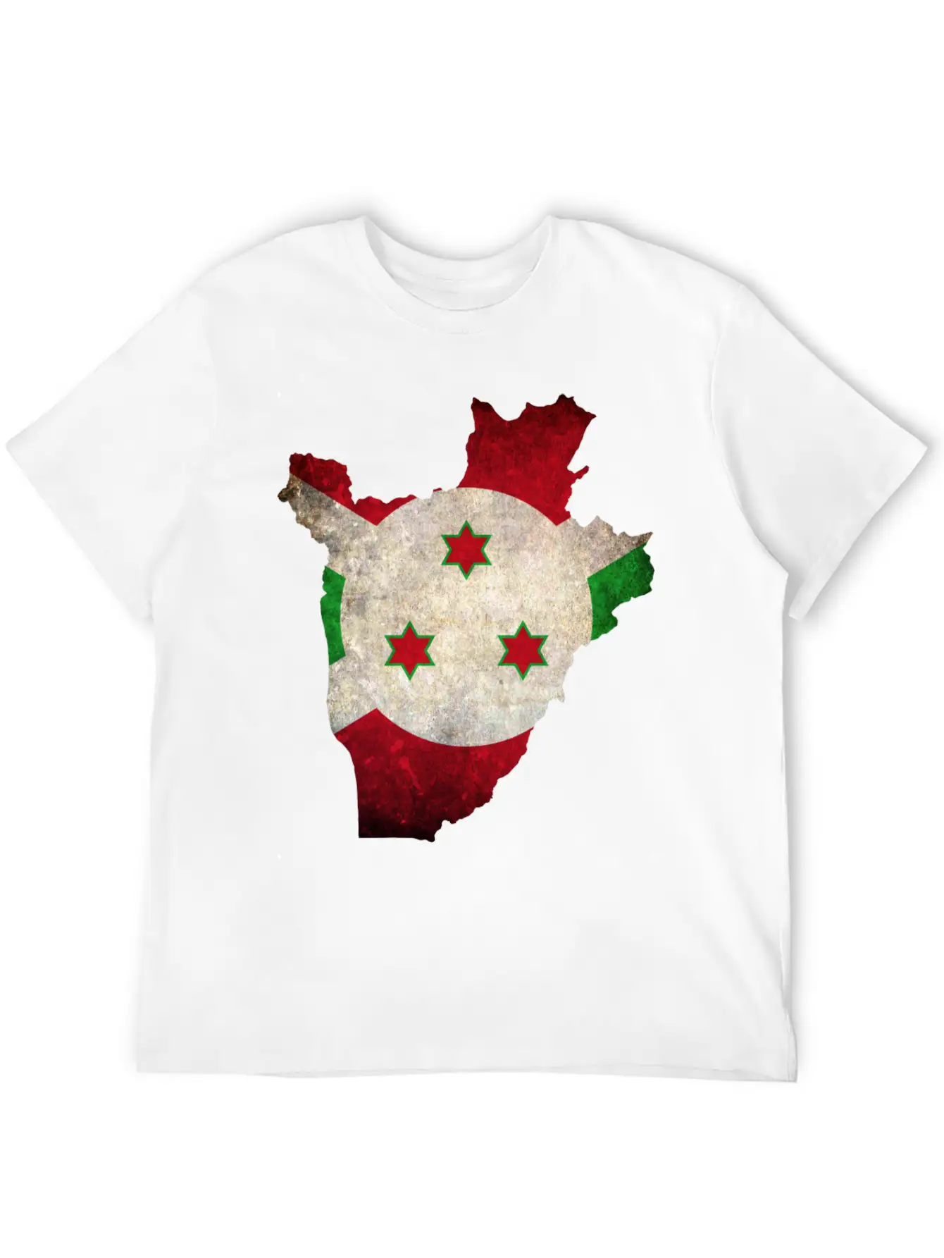 Burundi Flag Map Stylish Everyday T-Shirt – Unisex Basic Cotton Tee