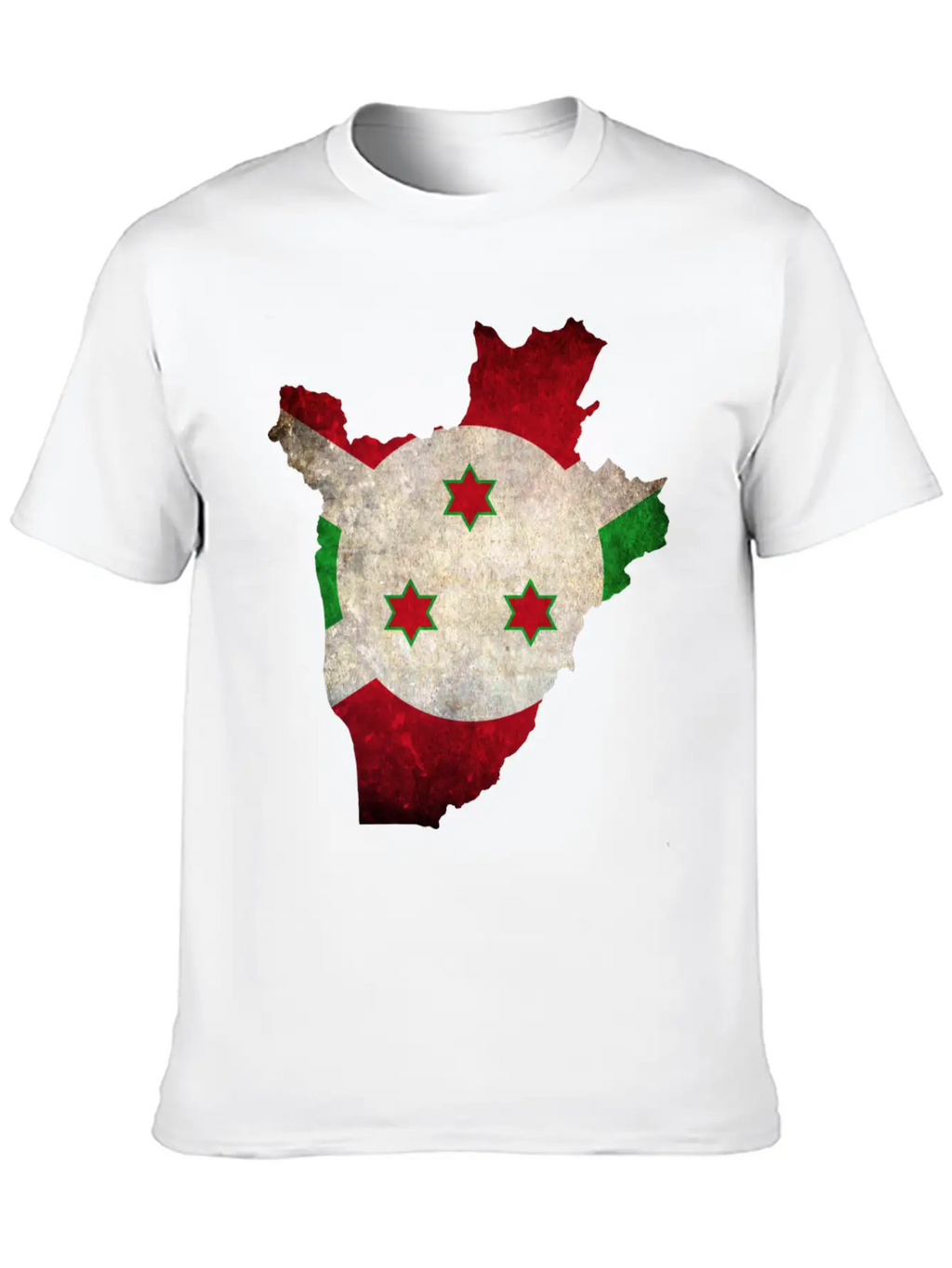 Burundi Flag Map Stylish Everyday T-Shirt – Unisex Basic Cotton Tee