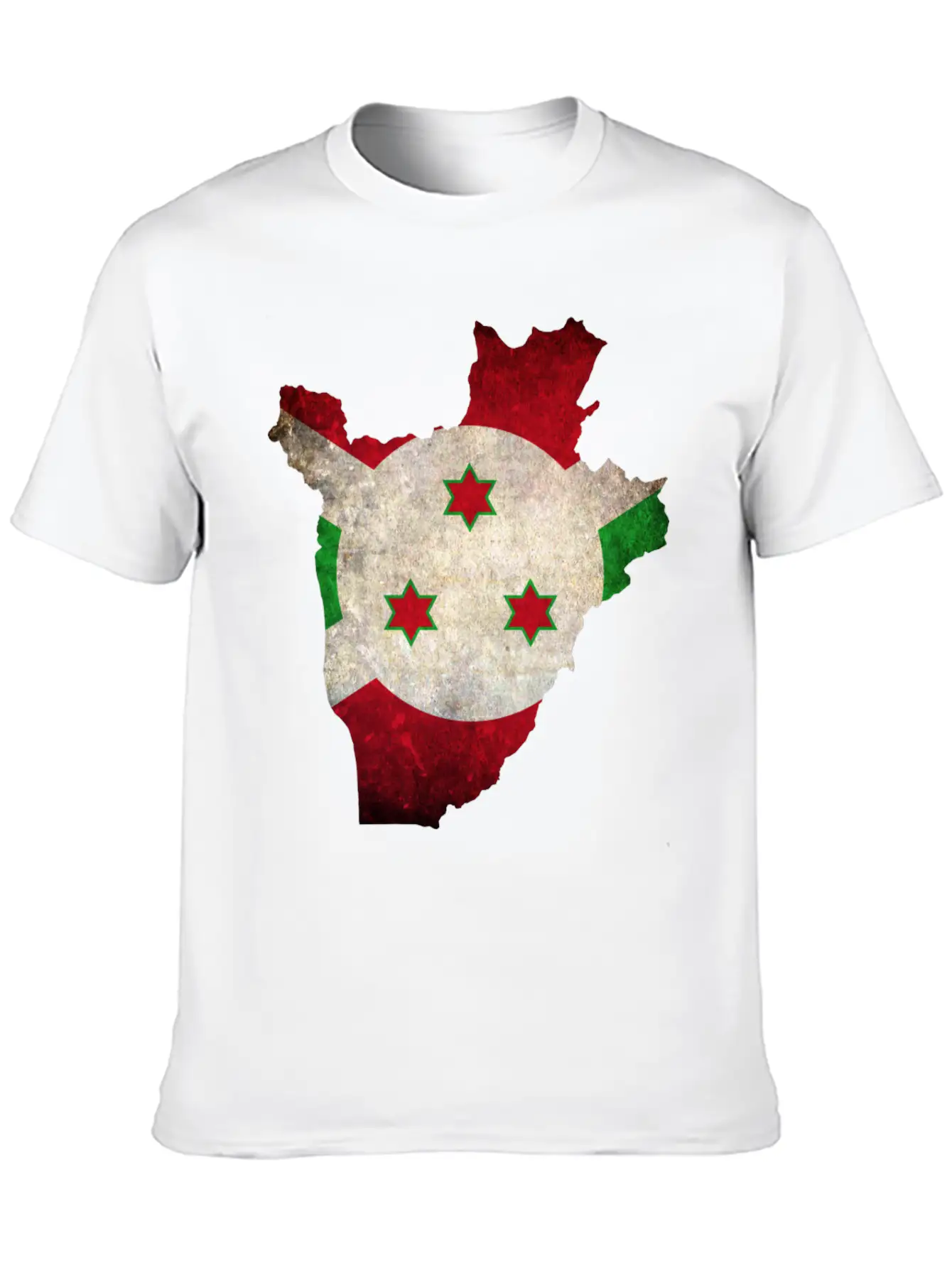 Burundi Flag Map Stylish Everyday T-Shirt – Unisex Basic Cotton Tee