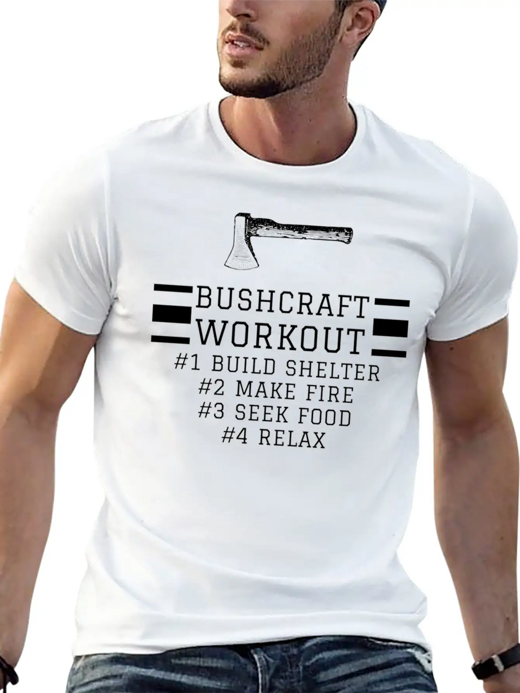 Bushcraft Workout Design Unisex Casual T-Shirt – Clean Design For Daily Comfort