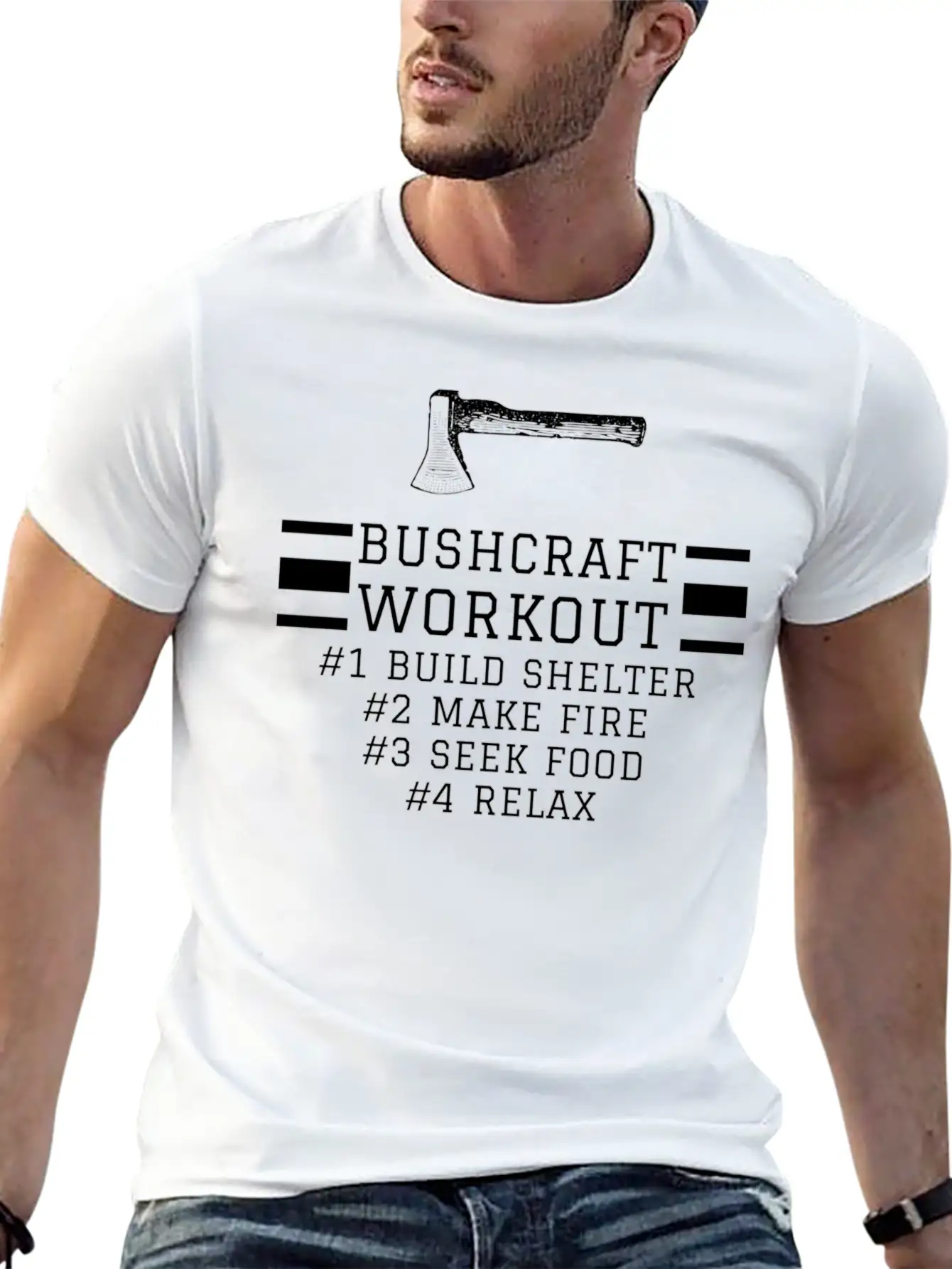 Bushcraft Workout Design Unisex Casual T-Shirt – Clean Design For Daily Comfort