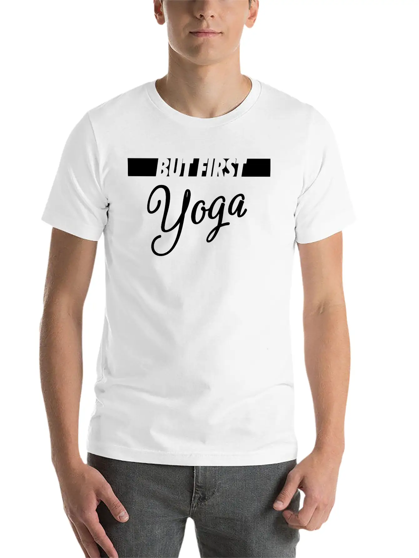But First Yoga Breathable Graphic T-Shirt – Perfect For Casual Days