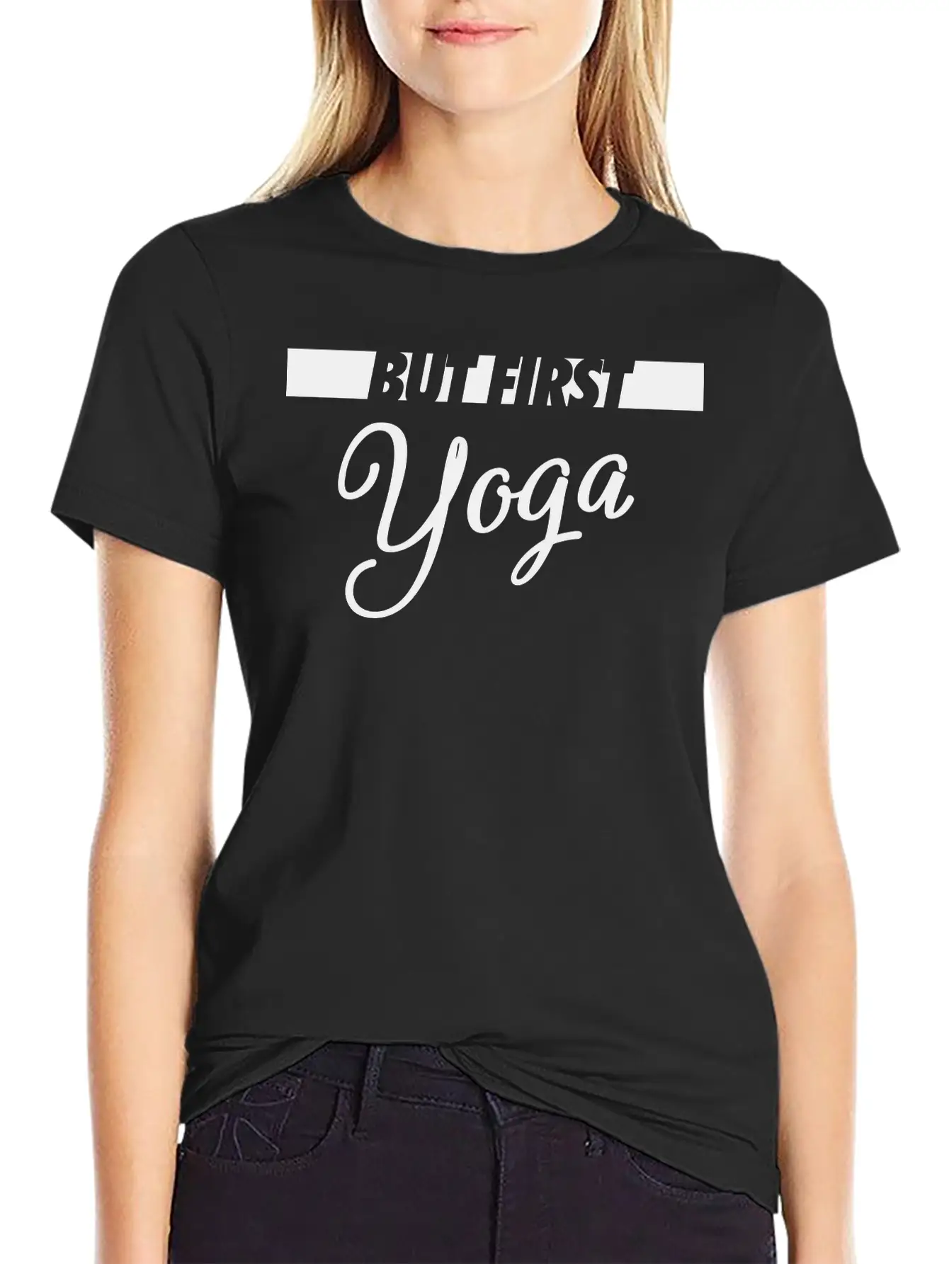 But First Yoga Breathable Graphic T-Shirt – Perfect For Casual Days