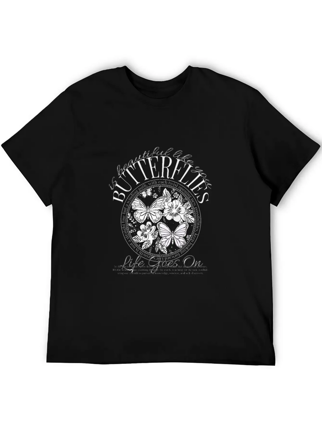 Butterflies Is Beautiful Like You, Y2k Design Essential Cotton Tee For Daily Outfits – Unisex Style