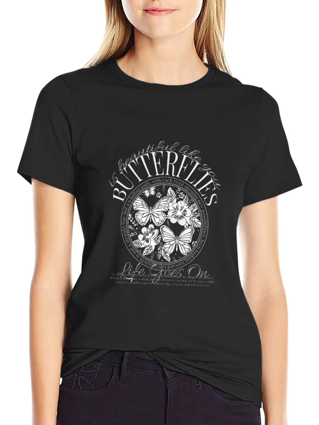 Butterflies Is Beautiful Like You, Y2k Design Essential Cotton Tee For Daily Outfits – Unisex Style